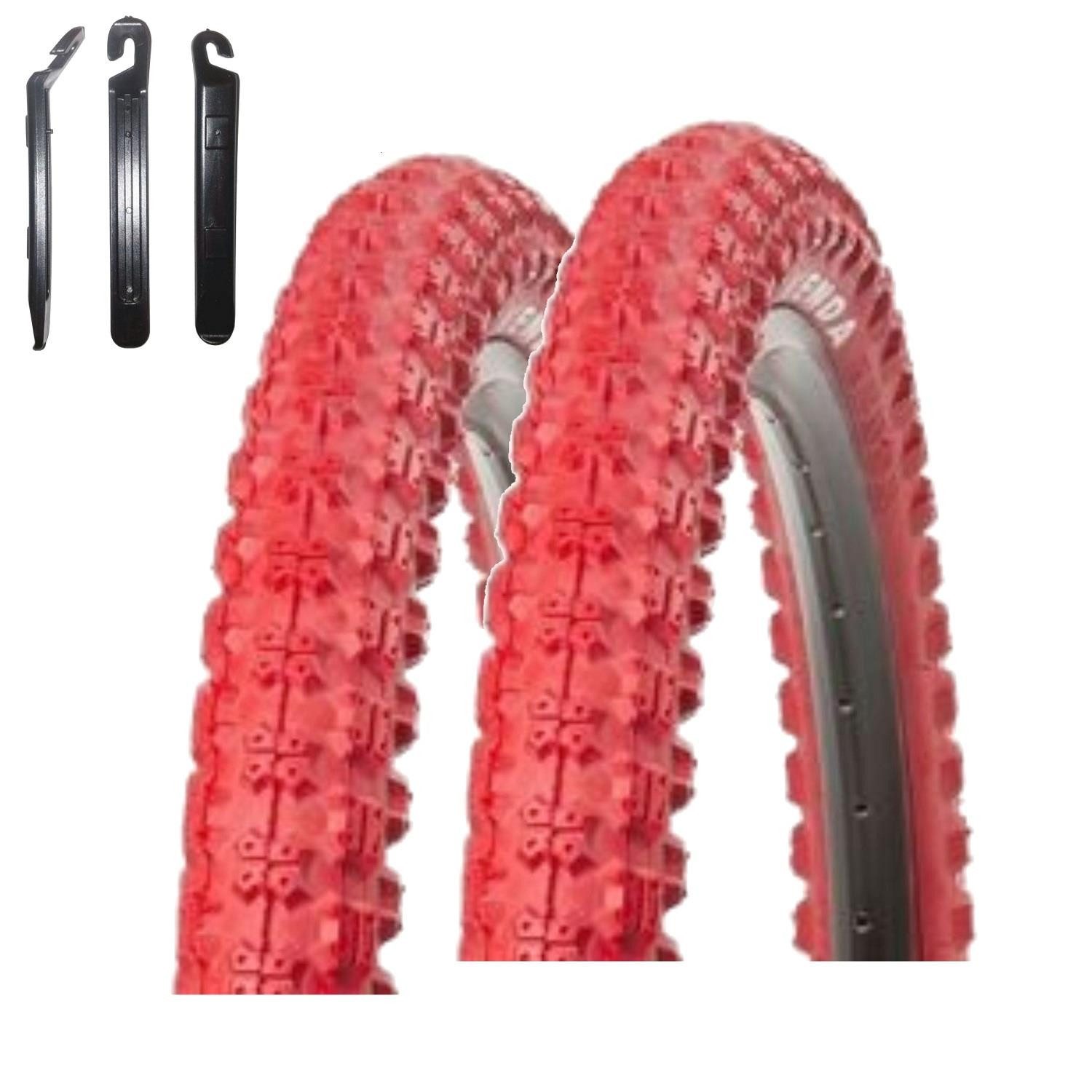 maxxi4you Fahrradreifen 2 x Kenda K-50 Fahrradreifen BMX 20 x 2,125 (57-406) Rot inkl. RH
