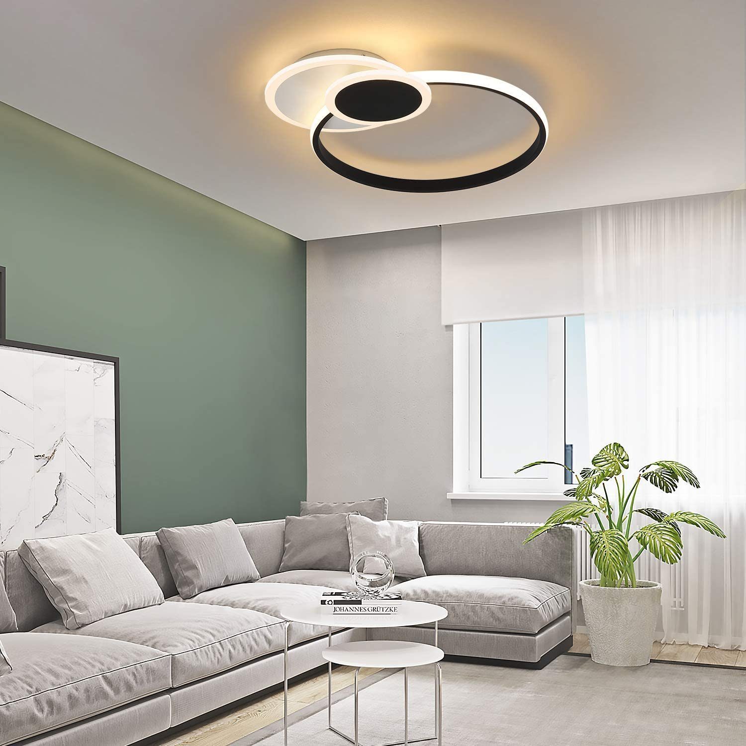 fest ZMH Dimmfunktion, integriert Büro 39W Schlaf- LED Ess- Ring LED Design Fernbedienung Flur, Wohnzimmer Deckenleuchte
