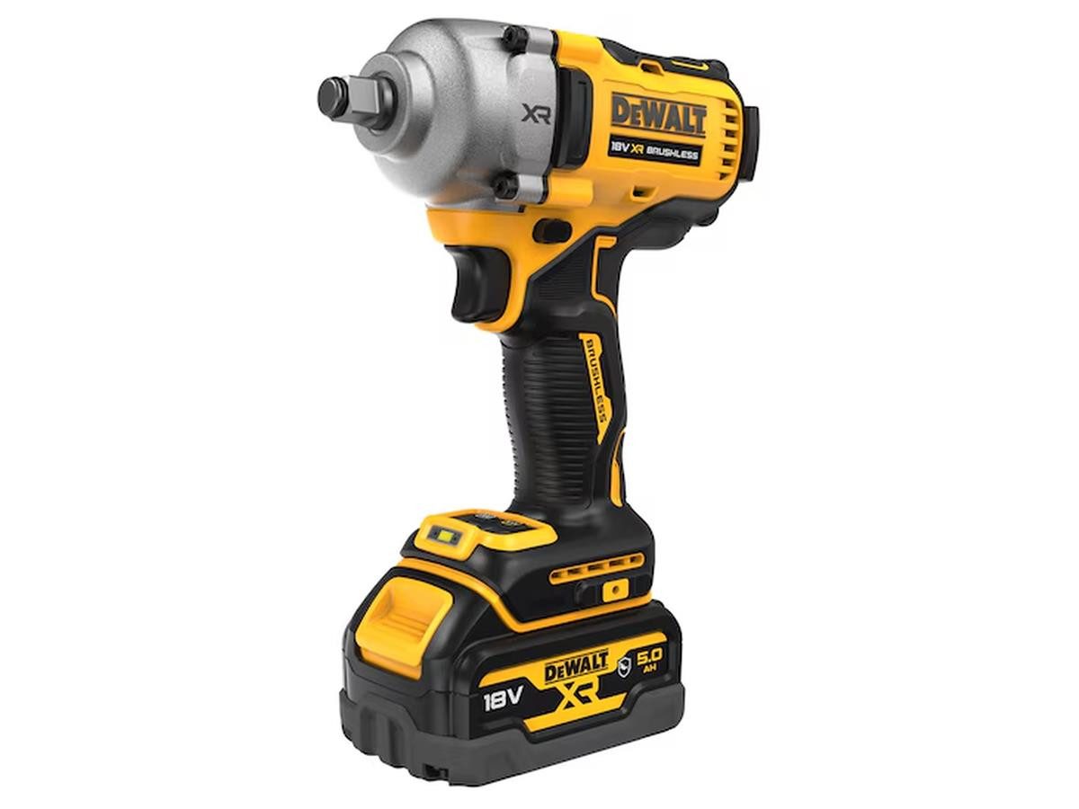 DeWalt Akku-Schlagschrauber 1/2",18V / 5Ah, 2000 U/min, 813 Nm, (Set), mit 1/2" Außenvierkant und 2x 5 Ah G-Akku