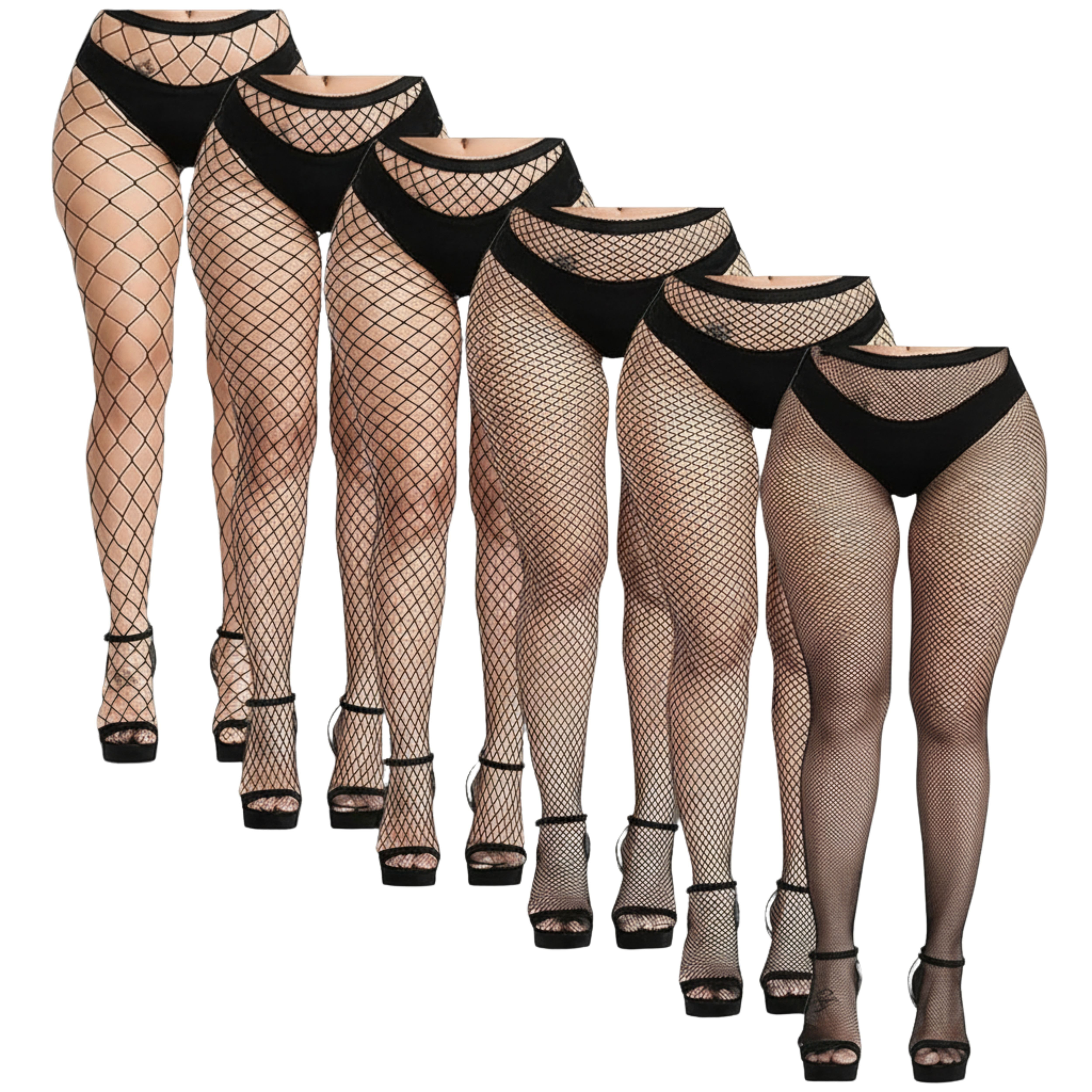 Netzstrumpfhose 6er Pack Damen Fasching Party Netzstrumpfhosen Elastisch Strumpfhosen