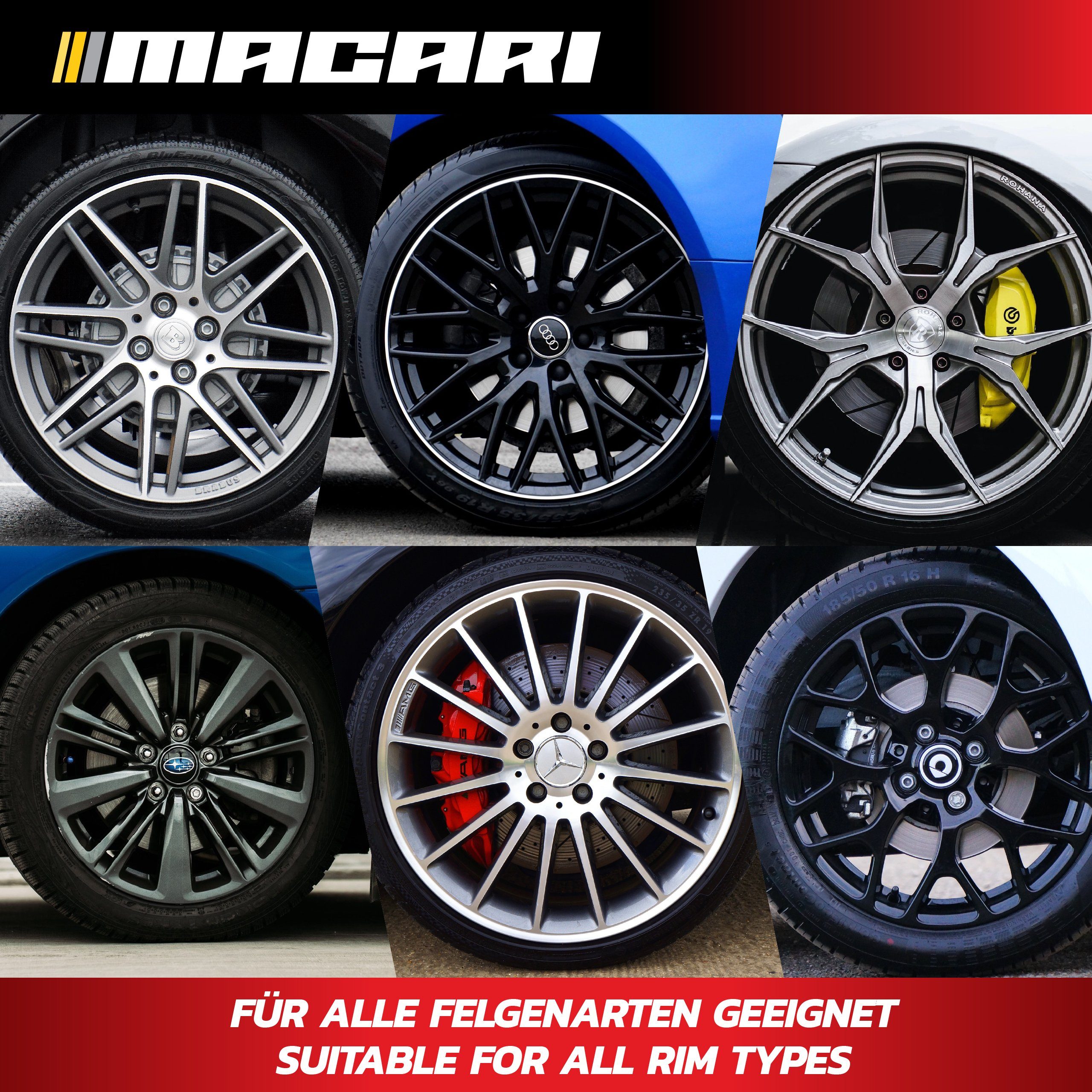 Macari Felgenbürste Premium Microfaser Auto Felgenbürste für Alufelgen schonende Bürste – Bild 5 von 5