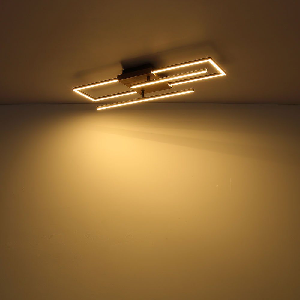 schwarz Deckenleuchte Metall verbaut, modern etc-shop Wohnzimmerlampe LED-Leuchtmittel Deckenleuchte, Warmweiß, LED fest Lampe