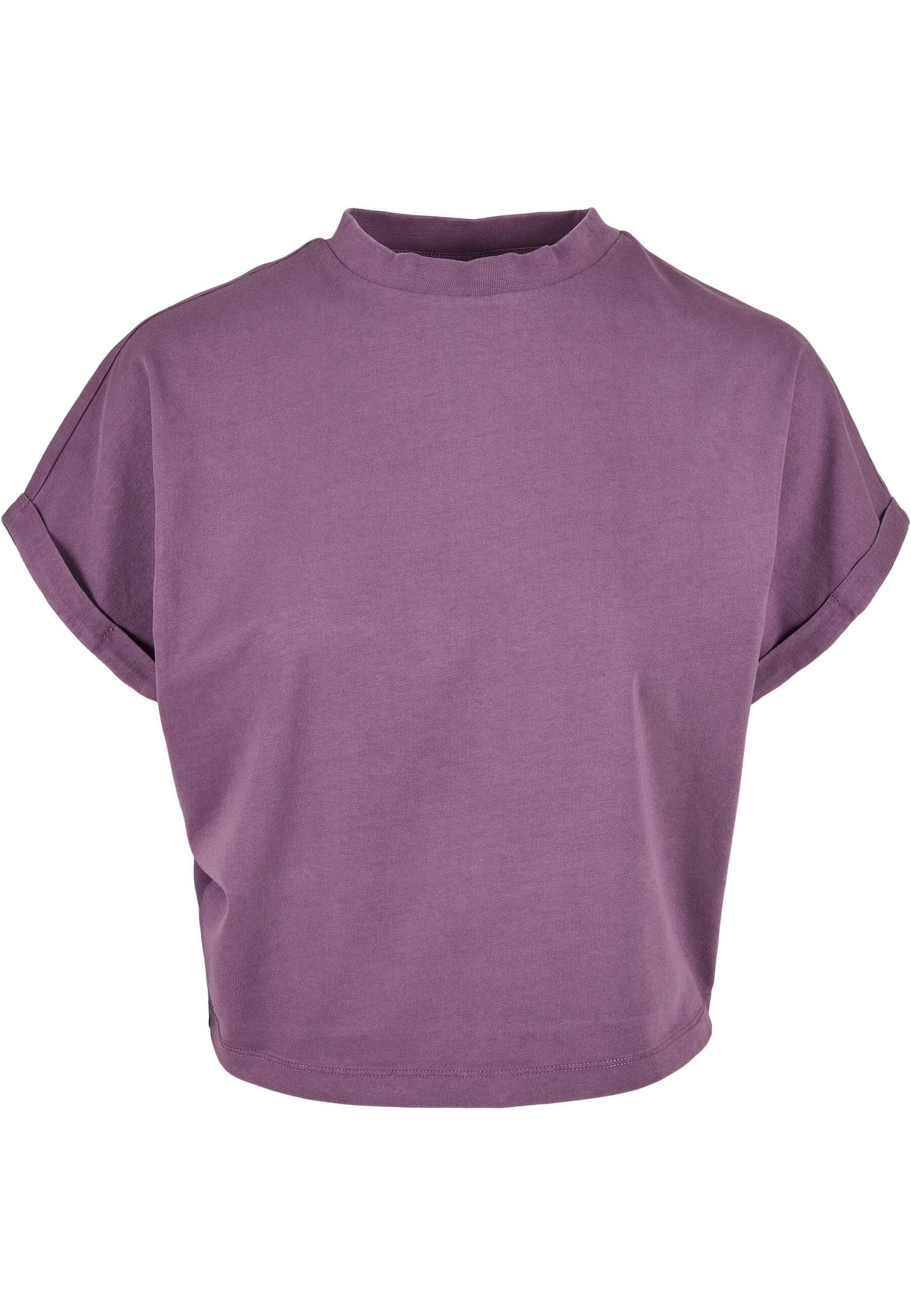 URBAN CLASSICS Strandshirt Damen Ladies (1-tlg) On Sleeve duskviolet Tee Pigment Short Cut Dye