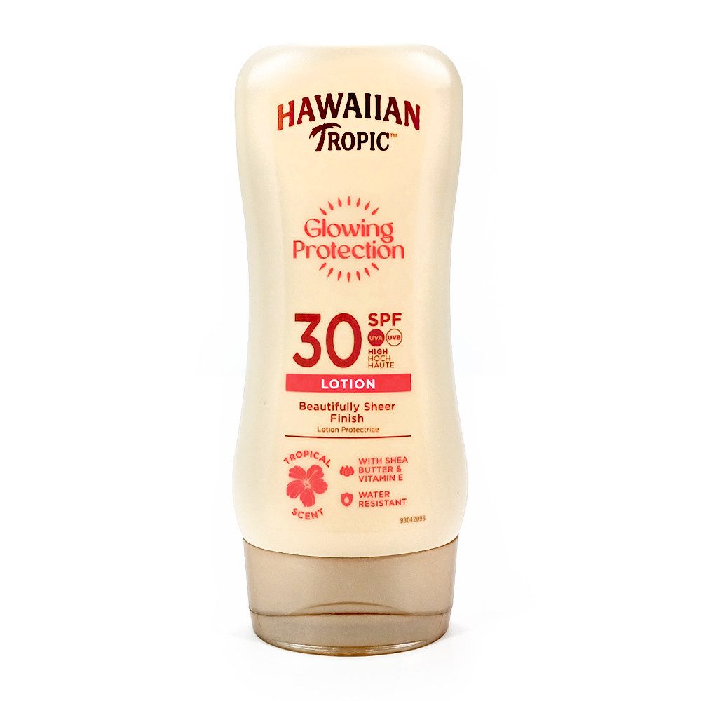 Hawaiian Tropic Sonnenschutzlotion Glowing Protection Sun Lotion LSF 30 (180 ml), mit transparenten Finish Glow