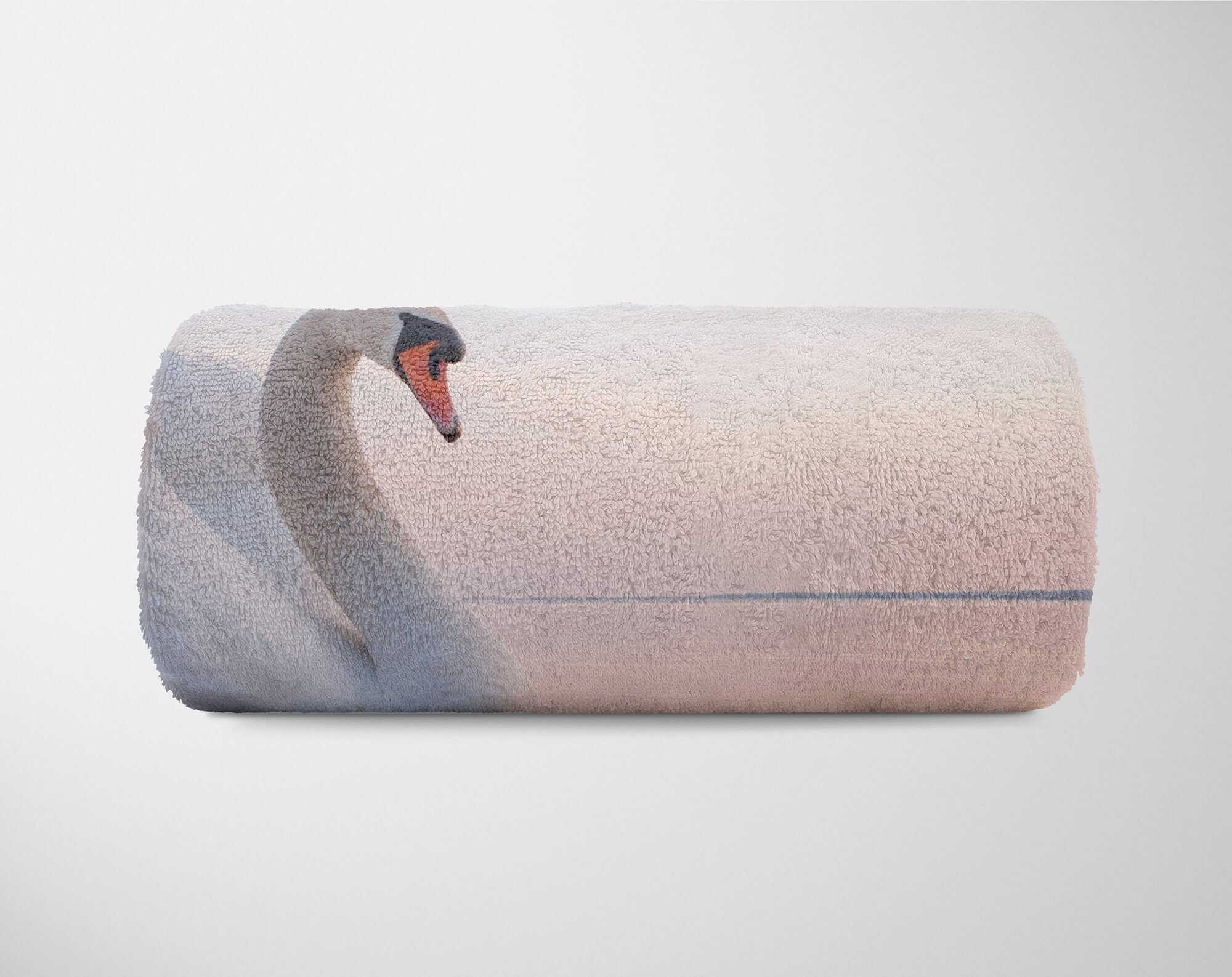 (1-St), See, Kuscheldecke Handtuch Baumwolle-Polyester-Mix Handtuch Handtücher mit Sinus Saunatuch Tiermotiv Schwan Strandhandtuch Art schöner
