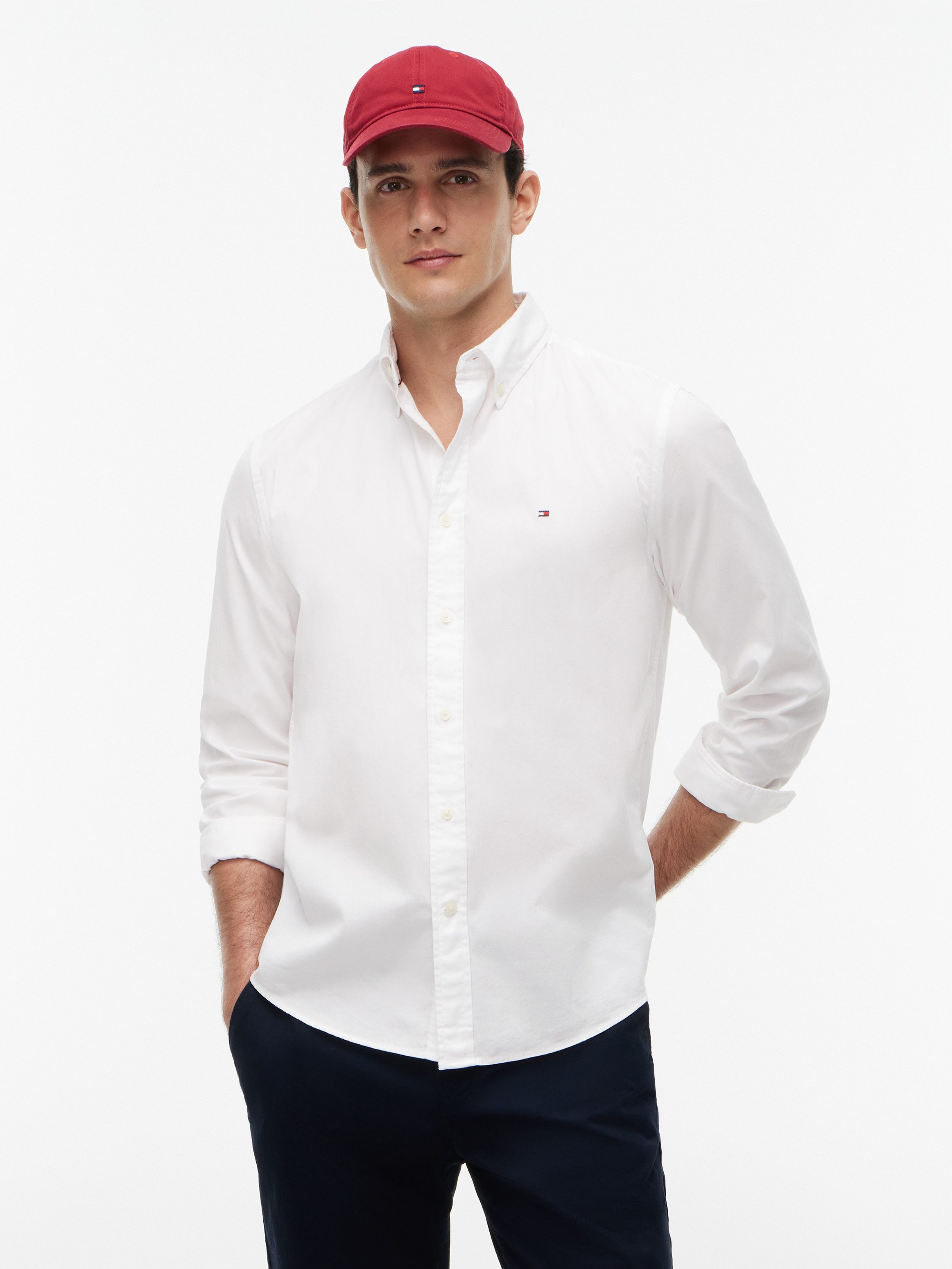 Tommy Hilfiger Langarmhemd CORE FLEX POPLIN SOLID Regular Fit SHIRT Regular Fit Flex Cotton