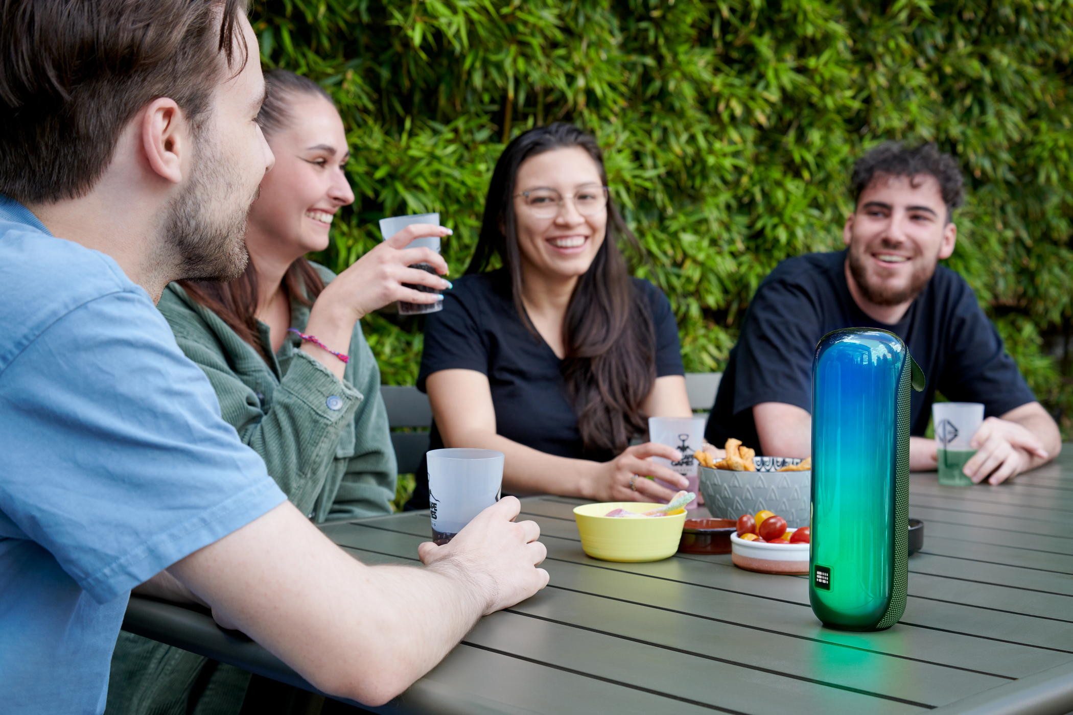 BigBen Bluetooth portabler Колонки Party Tube Disco Licht grün AU389333 Portable-Lautsprecher