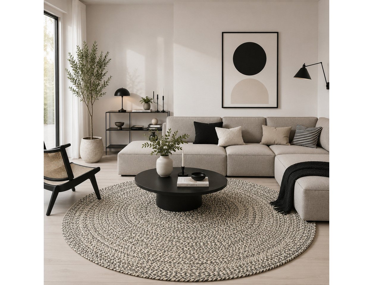 Pergamon Sisalteppich Naturfaser Teppich Handgefertigt Jute Kaya Rund, Rund, Höhe: 8 mm