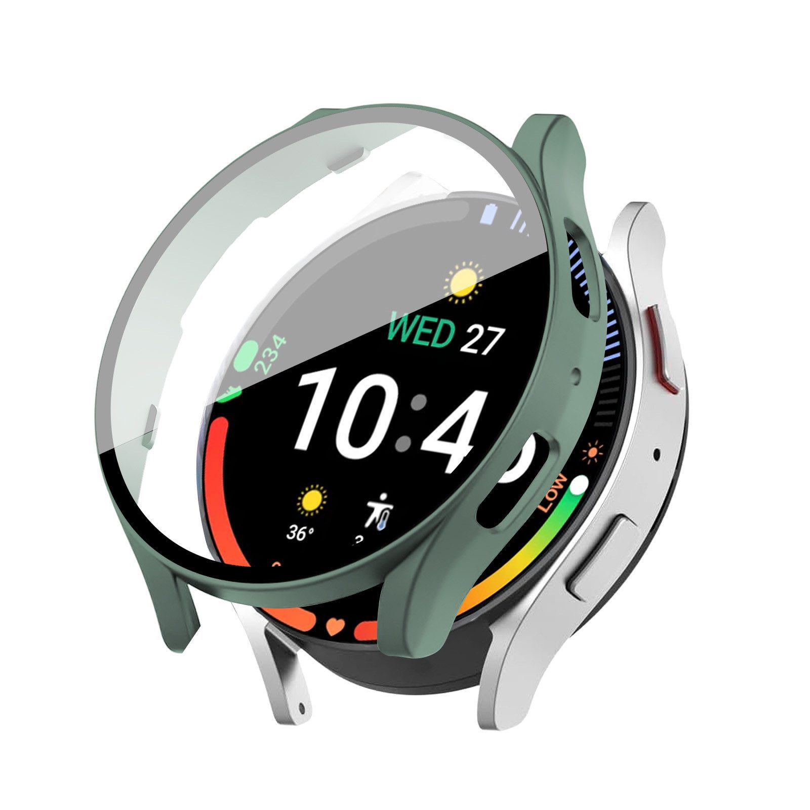 Tec-Expert Smartwatch-Hülle Hülle mit integriertem Displayschutz für Samsung Galaxy Watch7 44 mm 44 mm, Rundum Schutz Cover Case Bumper stoß-und kratzfest robust