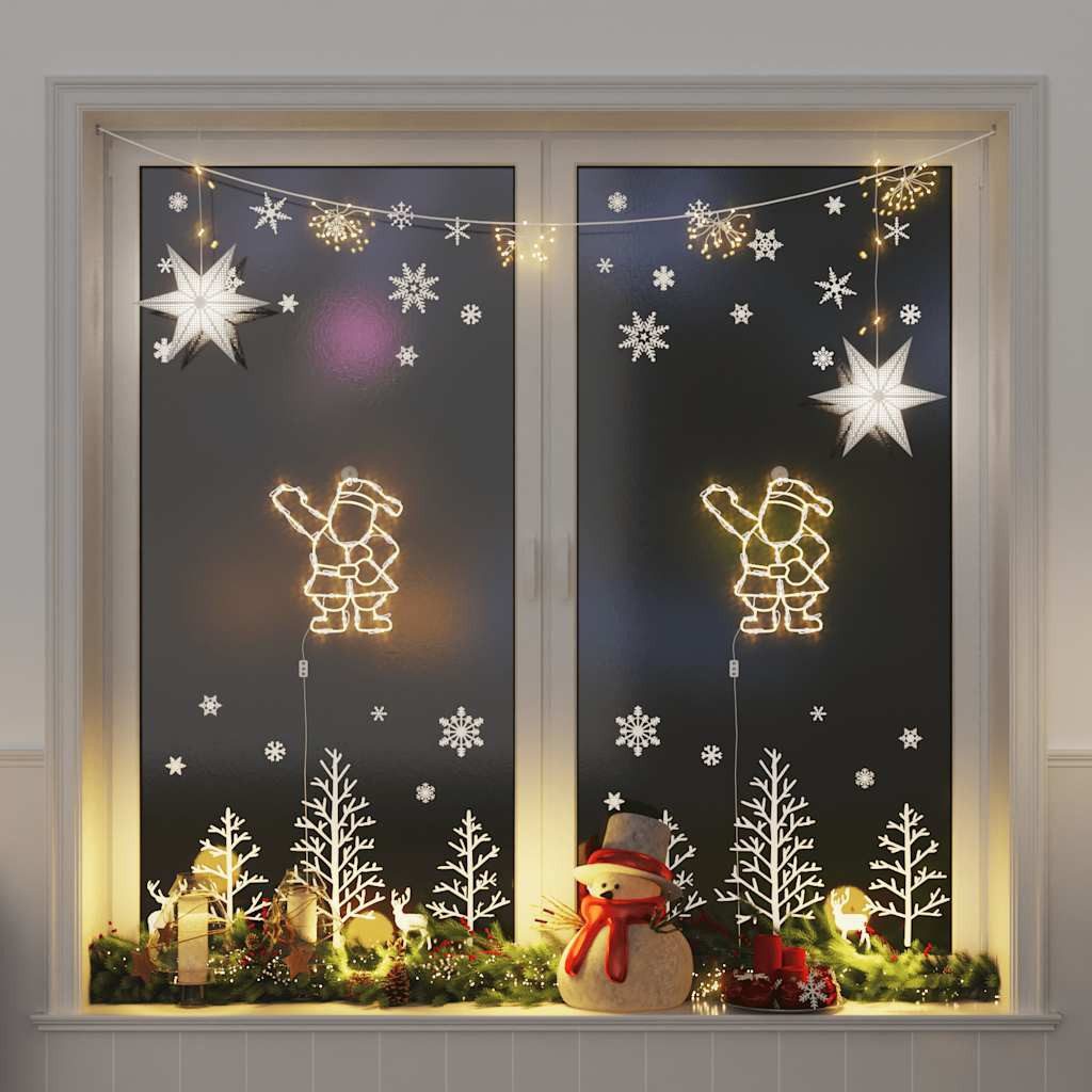 vidaXL Weihnachtsfigur Weihnachtsbeleuchtung Weihnachtsmann-Silhouette 2 Stk. 35 LEDs (1 St)