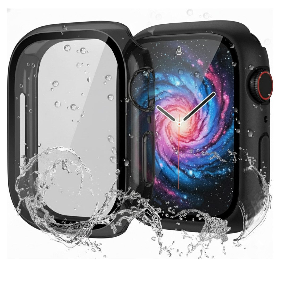 Ventarent Smartwatch-Hülle Apple Watch Schutzhülle Series 1 2 3 4 5 6 7 8 9 10 11 Ultra SE Case 38mm, 40mm, 41mm, 42mm, 44mm, 45mm, 46mm oder 49mm, Thin Case Bumper Case 9H Hartglas Rundum Schutz Displayschutz Hülle