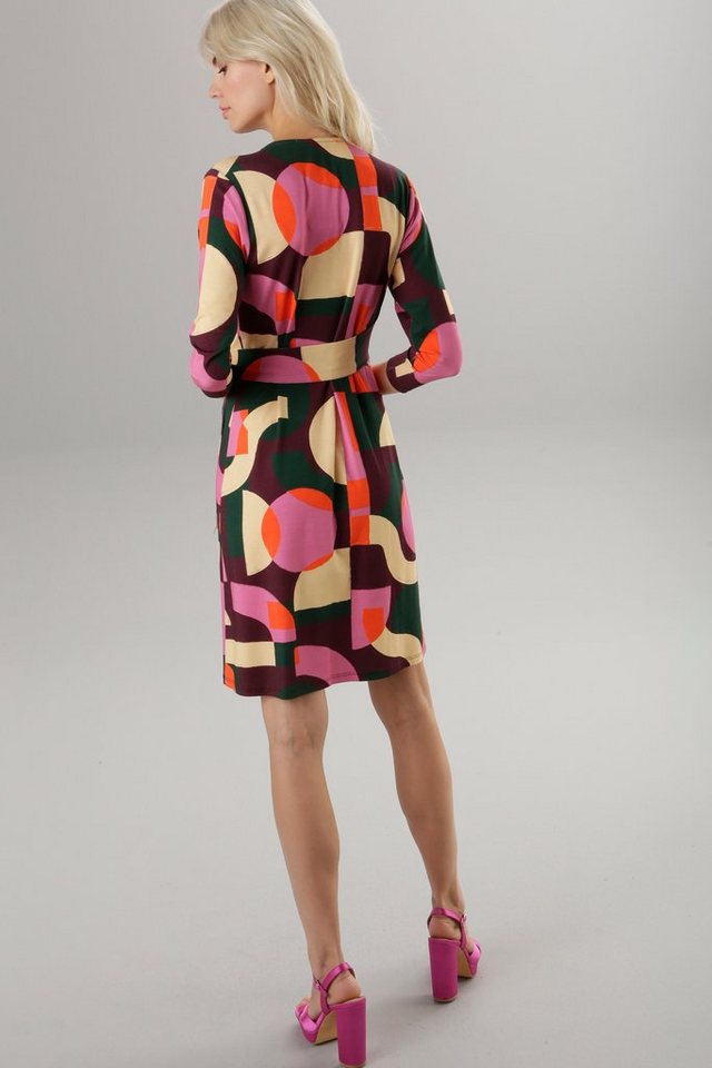 Aniston SELECTED Jerseykleid mit Ausschnitt in Wickeloptik und Bindedetail