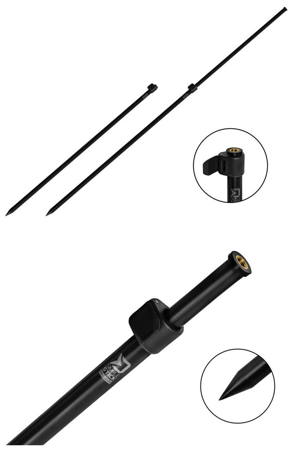 Delphin.sk Bankstick Rutenhalter Delphin SimpleSTICK 60-90cm ausziehbar aus Aluminium, (1-tlg., Ausziehbar)