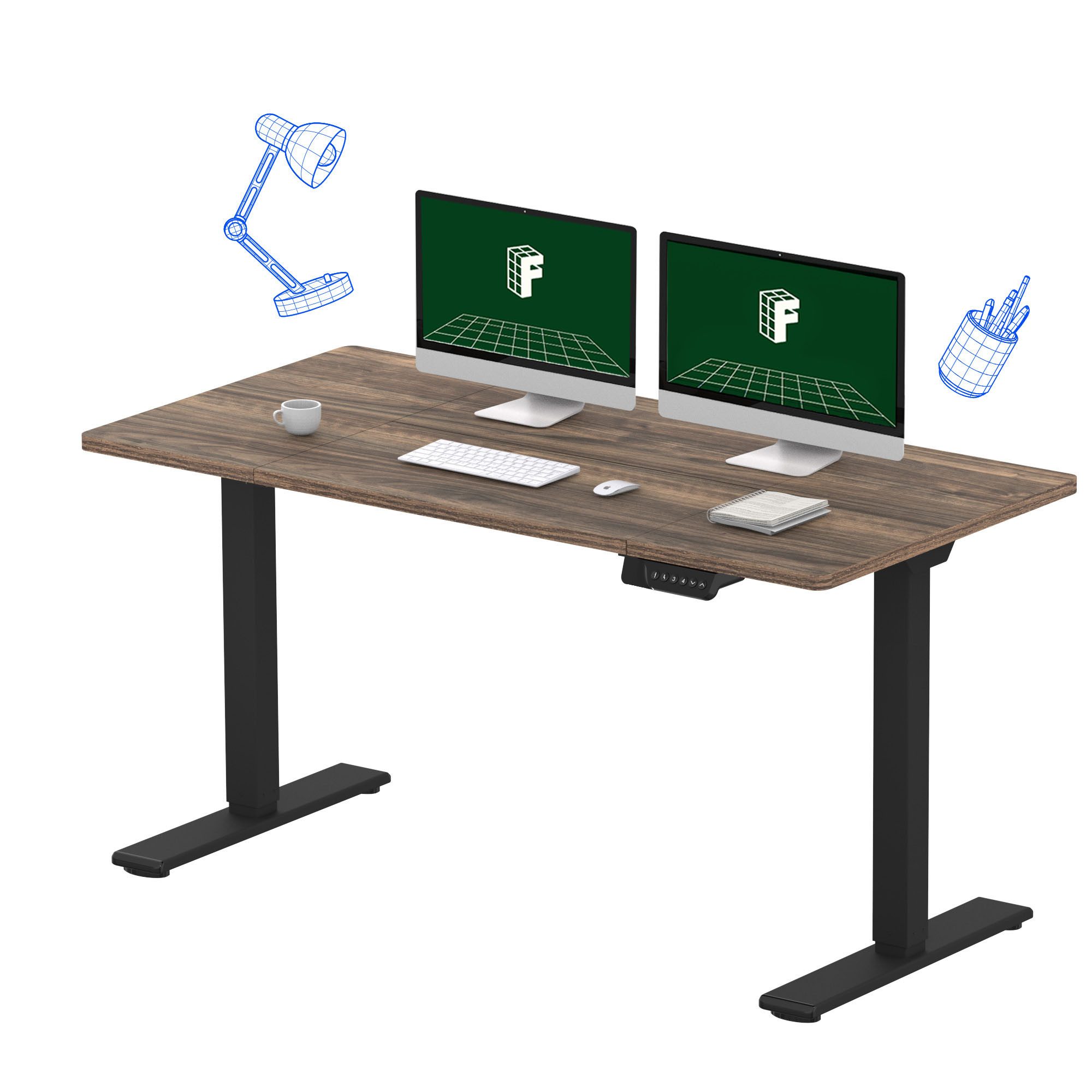 FLEXISPOT Schreibtisch Sitz-Steh-Tisch mit Memory-Funktionen (Dual-Motor & 2-FACH-TELESKOP, 140X70/ 160X70/ 180X80/ 200X80 CM), Elektrisch höhenverstellbarer Schreibtisch