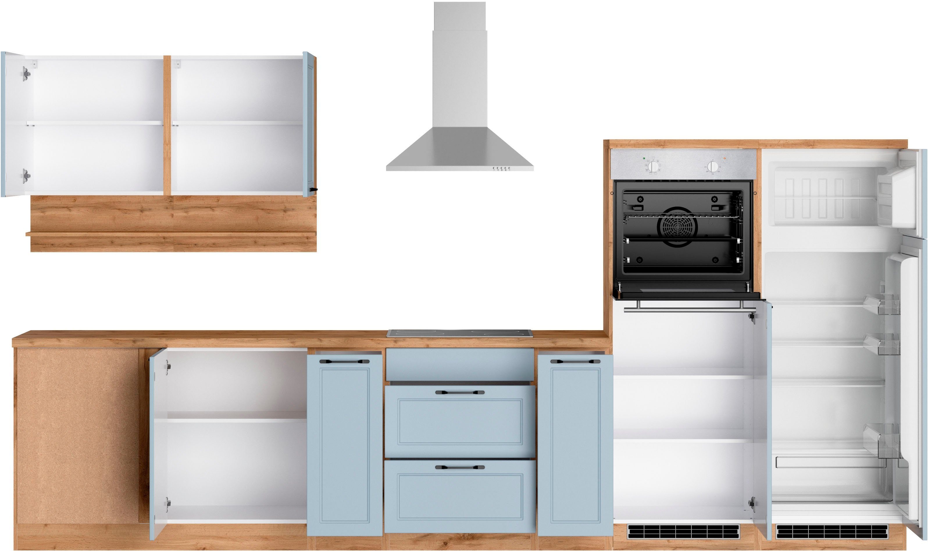 KOCHSTATION Winkelküche KS-Lana, Stellbreite 240/360 cm, wahlweise mit E-Geräten