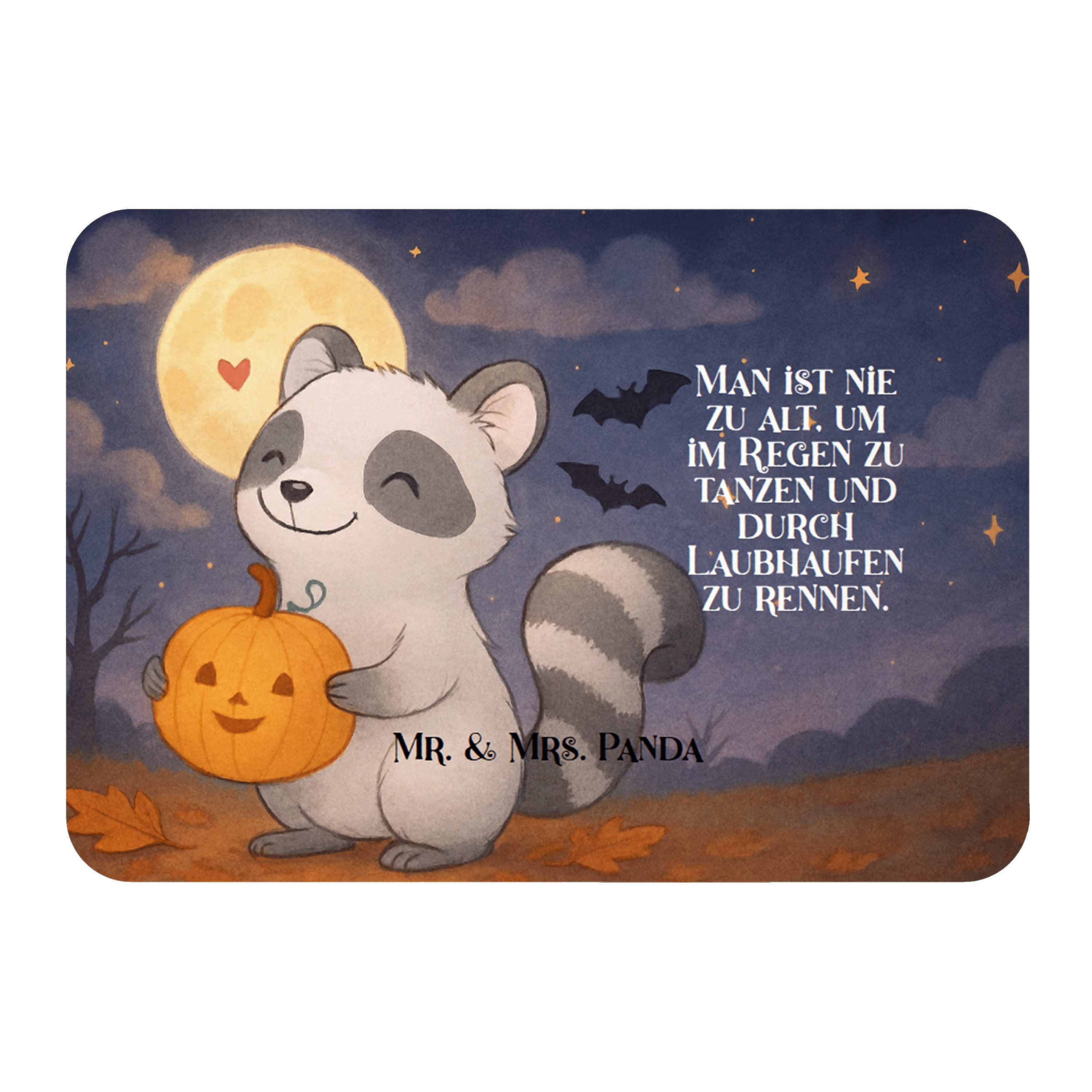 Mr. & Mrs. Panda Magnet Waschbär Kürbis Design, magnet, Weiß, whiteboardmagnet, Halloween, ze (Packung), haftmagnet Geschenk rechteckmagnet