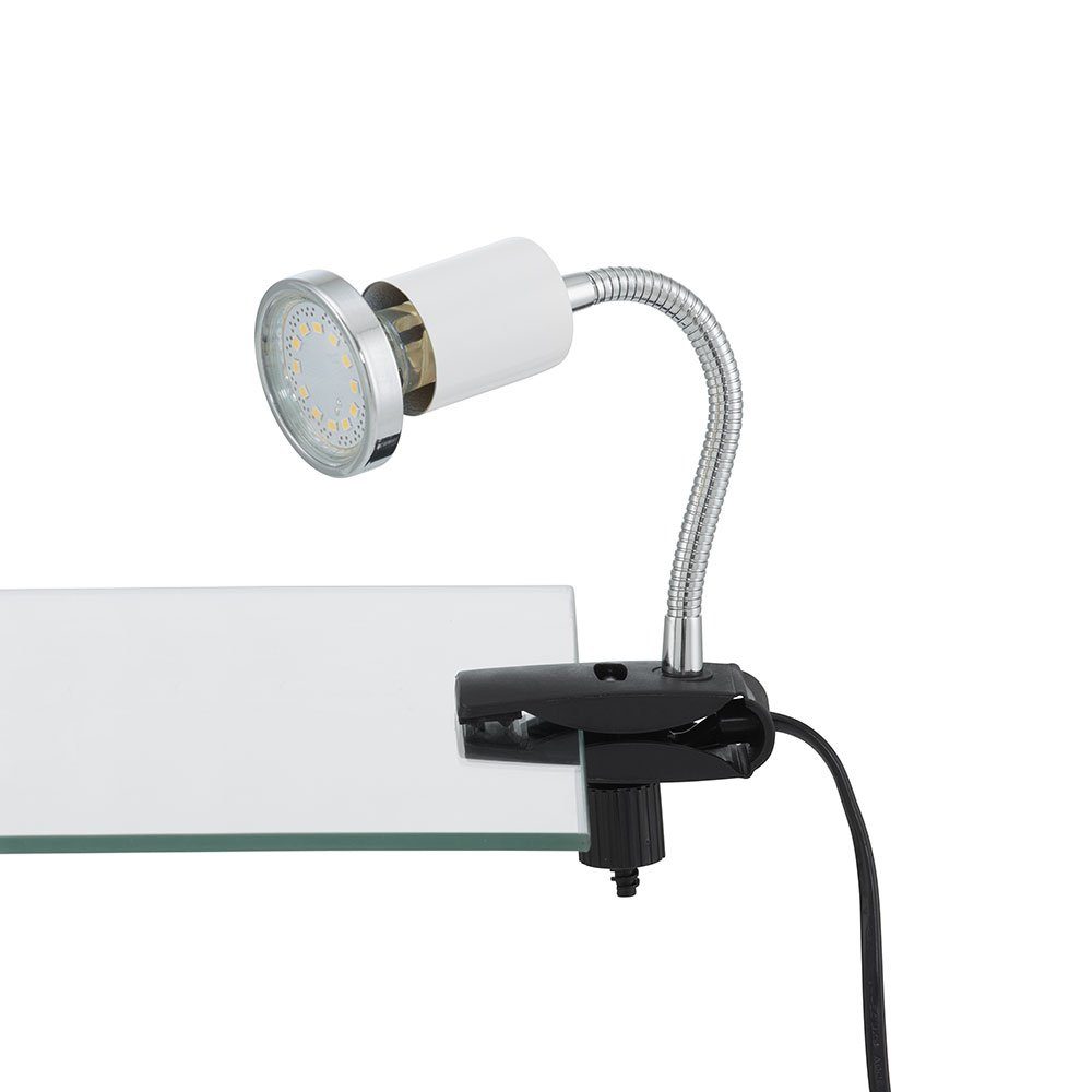 etc-shop LED Klemmleuchte, Leuchtmittel LED mit Stecker weiß Klemmlampe Warmweiß, inklusive, Klemmlampe Klemmleuchte