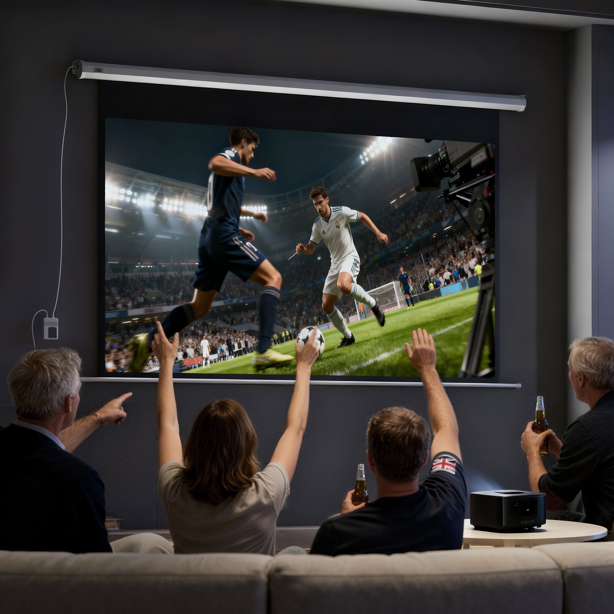 HOMCOM Leinwand Beamer Leinwand 251 x 168 cm 100 Zoll 16:9 HD 4K, für Heimkino oder Büro-Präsentationen