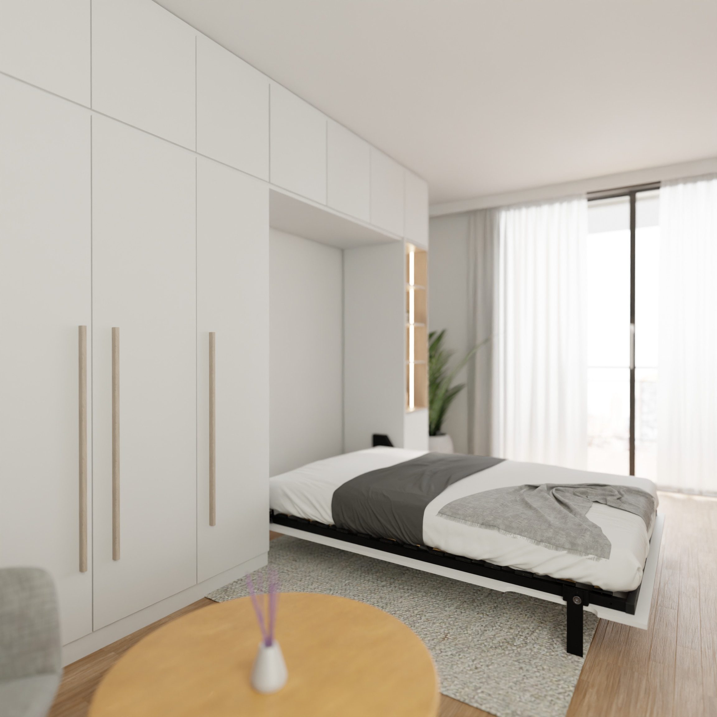 WallBedKing Schrankbett Morphy Schrankbett Integrated-Wandbett-Rahmen – Modulares - Vertical
