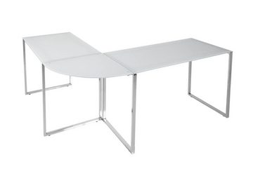 riess-ambiente Eckschreibtisch BIG DEAL 180cm weiß / silber, Arbeitszimmer · Glas · Metall · groß · Modern Design · Home Office