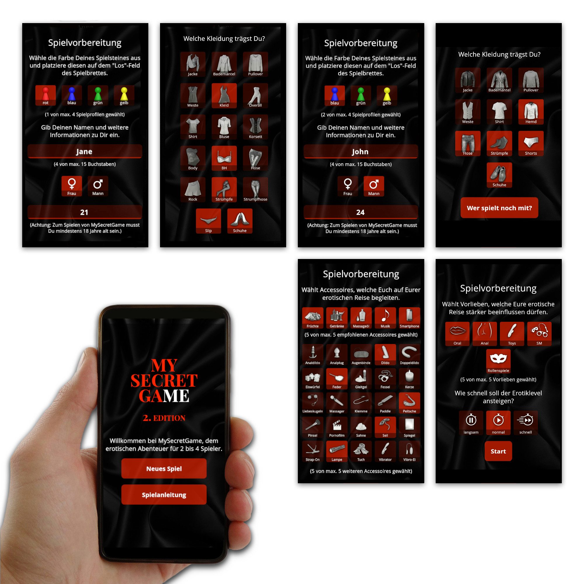 MySecretGame Spiel My Secret Game 2. Edition - Erotisches Abenteuer mit App ab 18 Jahre