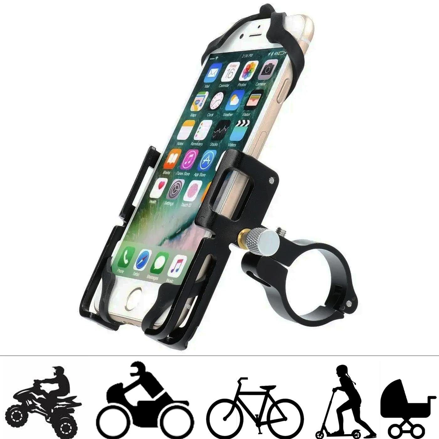 CoolGadget GUB P20 Lenker Handy-Halterung, (bis 6,2 Zoll, Smartphone Handy  Halter für Motorrad Bike Roller Scooter), Befestigung durch  Hand-Schraubklemme ( benötigt kein Werkzeug )