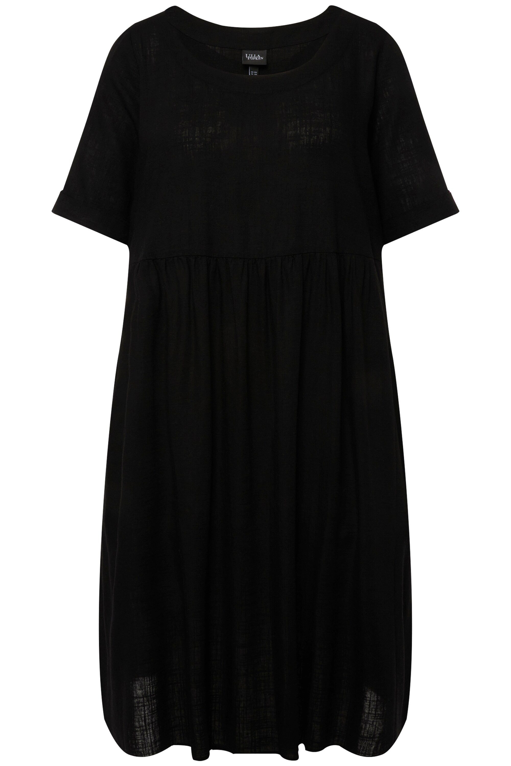 Ulla Popken Jerseykleid Kleid Leinenmix A-Linie Rundhals Halbarm – Bild 2 von 4