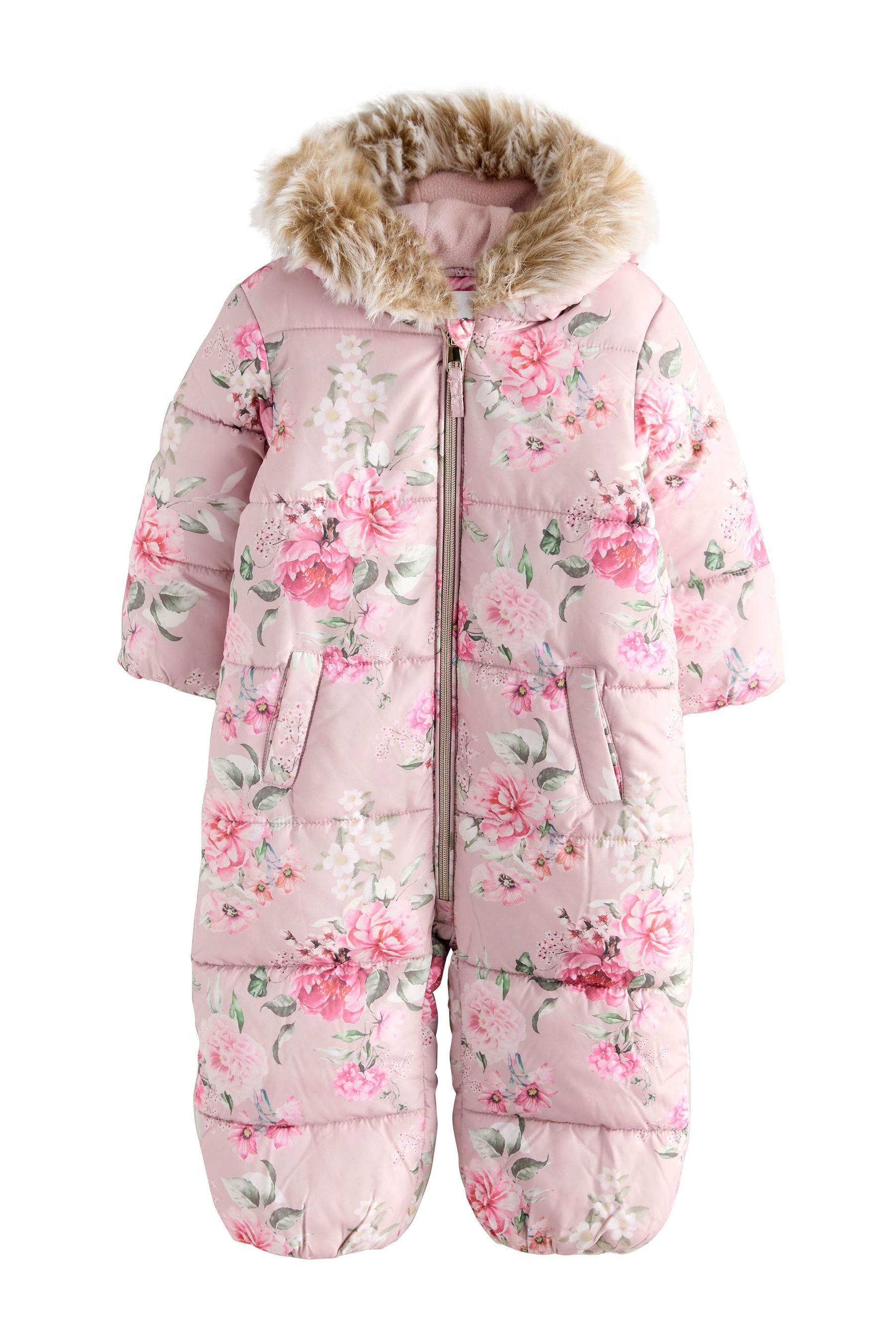 Next Schneeoverall Wasserabweisender Schneeanzug mit Kunstfellbesatz (1-tlg)