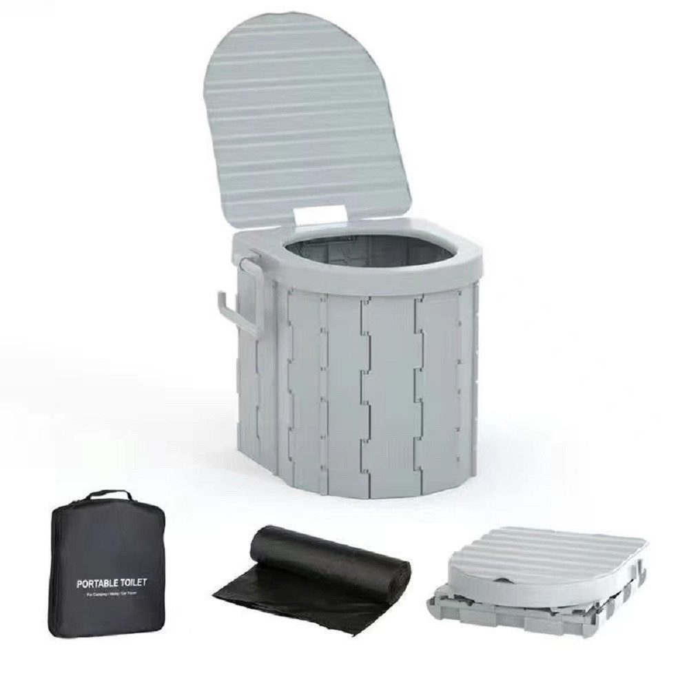 AURIVION Campingtoilette Campingtoilette Campingtoilette, Tragbare Toilette, (Set, 14-St., Mobile Faltbare Campingklo für Camping), Outdoor Camping Toiletten, mit Urinal mit Deckel