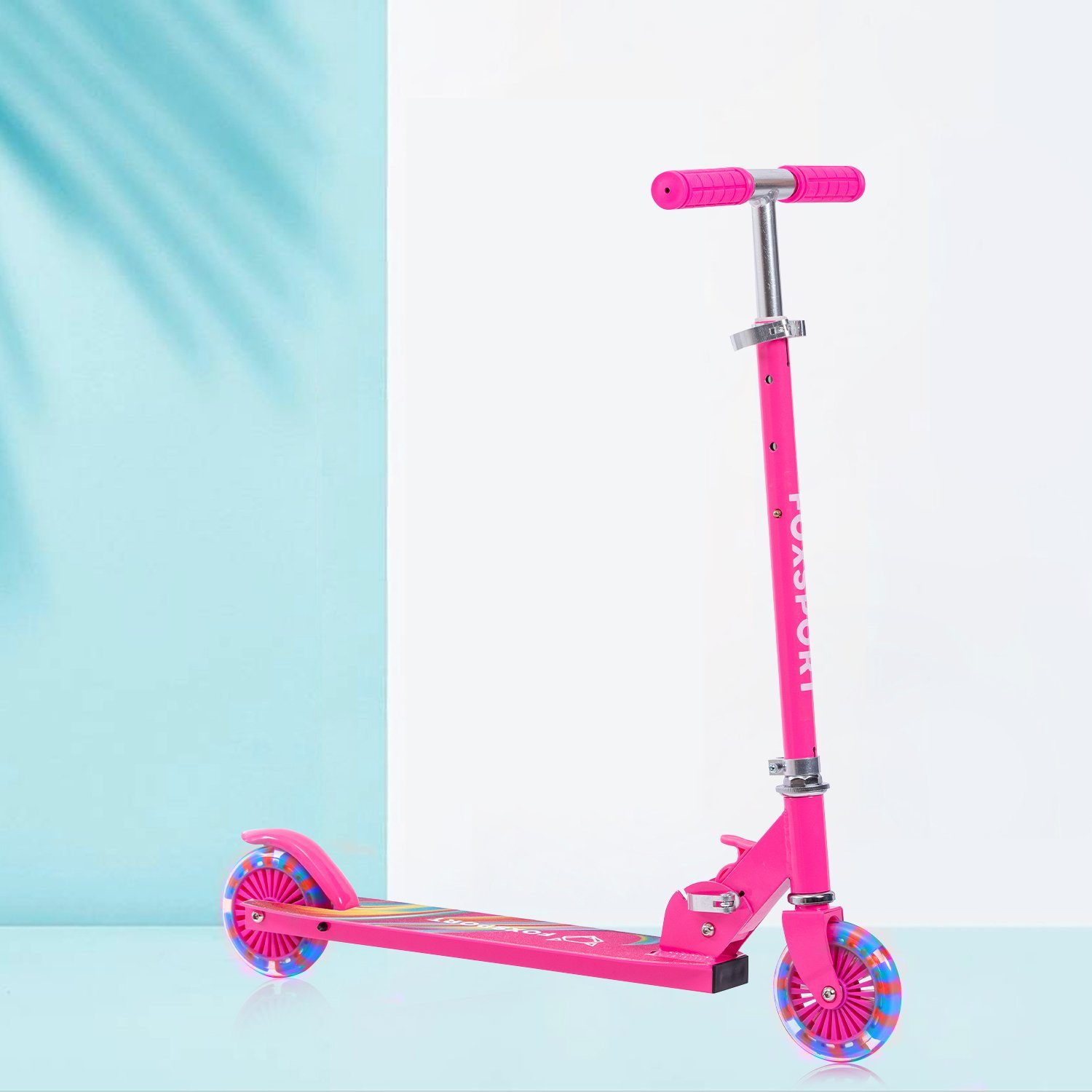 100 rose Räder Scooter IKIDO 4.7 Zoll klappbar&höhenverstellbar Faltbarer Scooter Kinderoller, Kick kg Schutzblechen), mit Maximale km/h, Cityroller (Set, 4,00