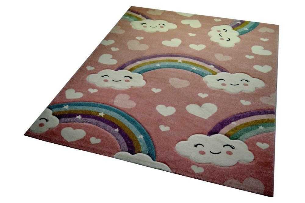 Carpetia Kinderteppich Kinderteppich Kinderzimmer Babyteppich Regenbogen günstig online kaufen