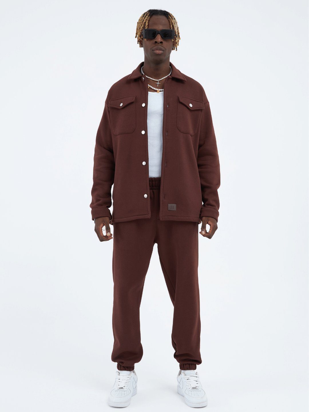 COFI Casuals Jogginganzug Jacke Jogginghose Set Oversize Jogger Hemdjacke günstig online kaufen