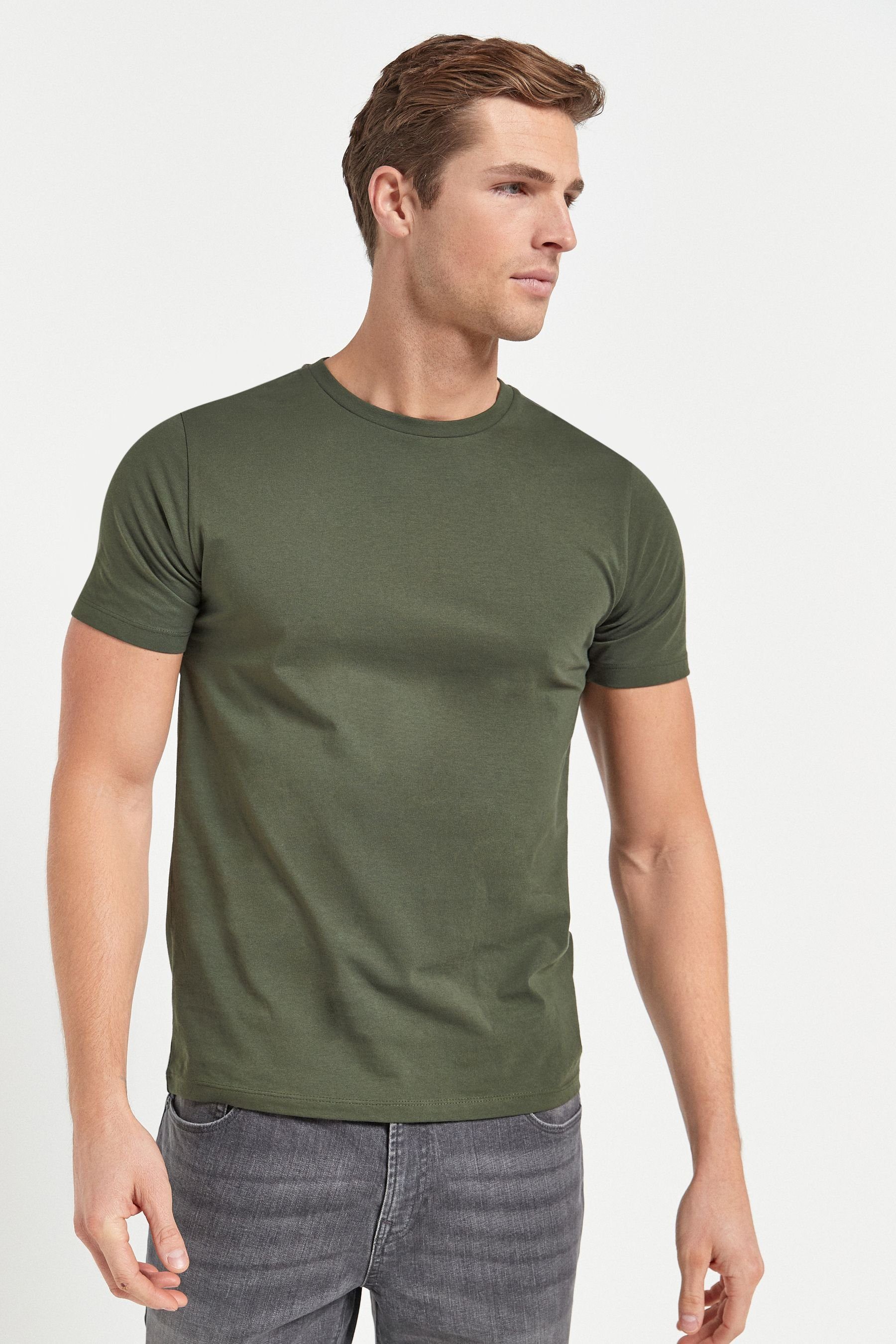 Next T-Shirt (1-tlg) Dark Khaki Green