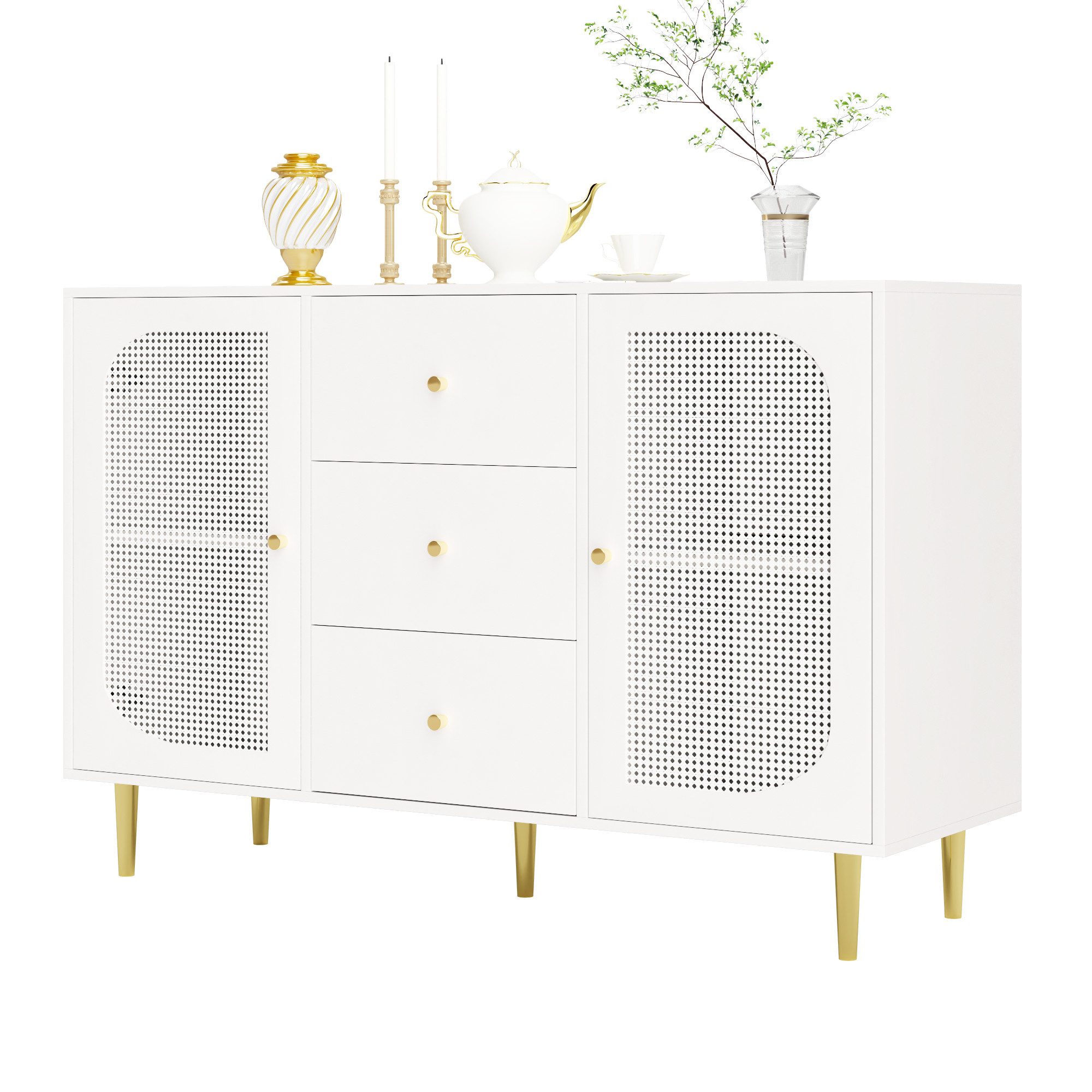 HAUSS SPOLE Sideboard mit PE-Rattantür, 3 günstig online kaufen