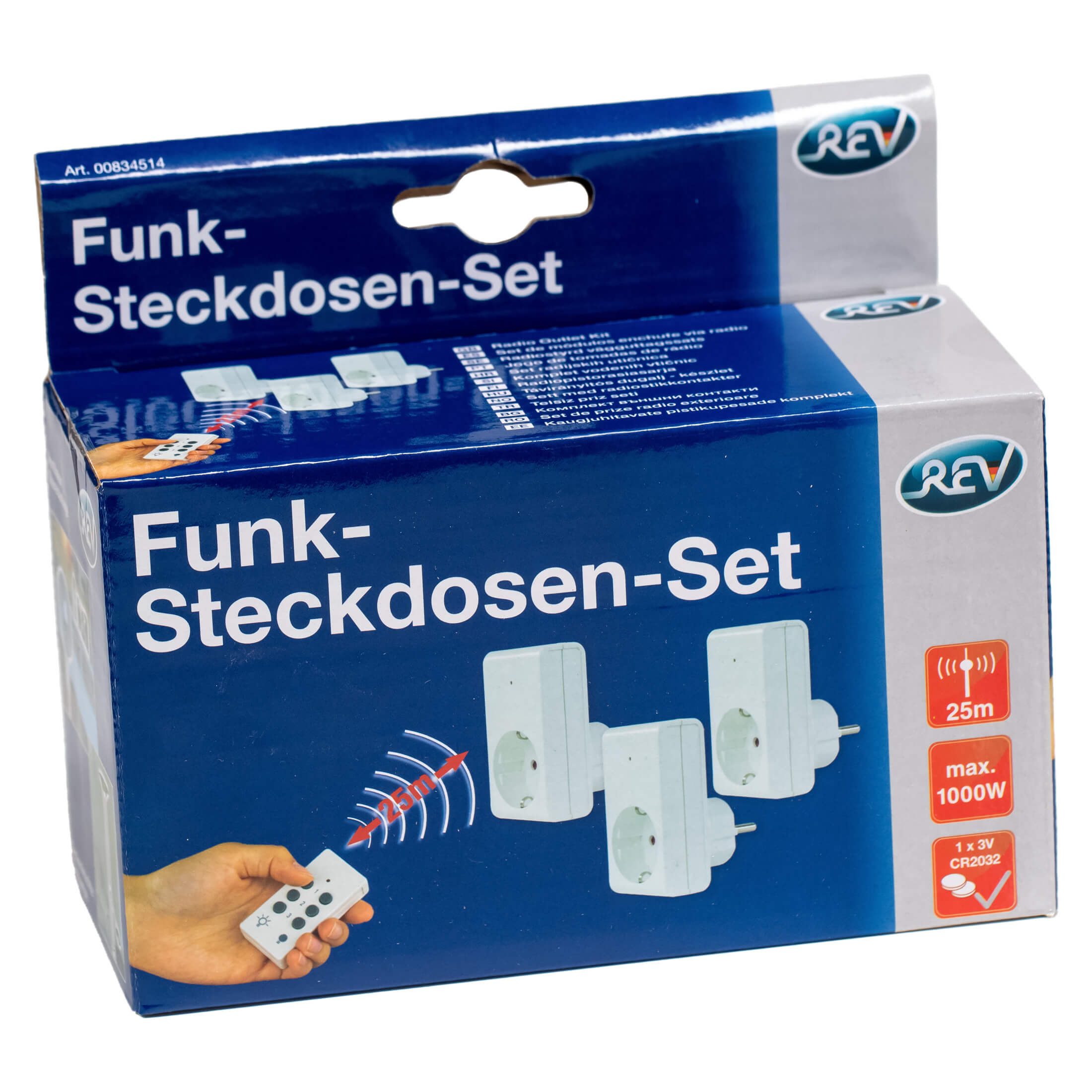 Funksteckdose 3+1 Funkschalt-Set Funksteckdosen Set mit Fernbedienung