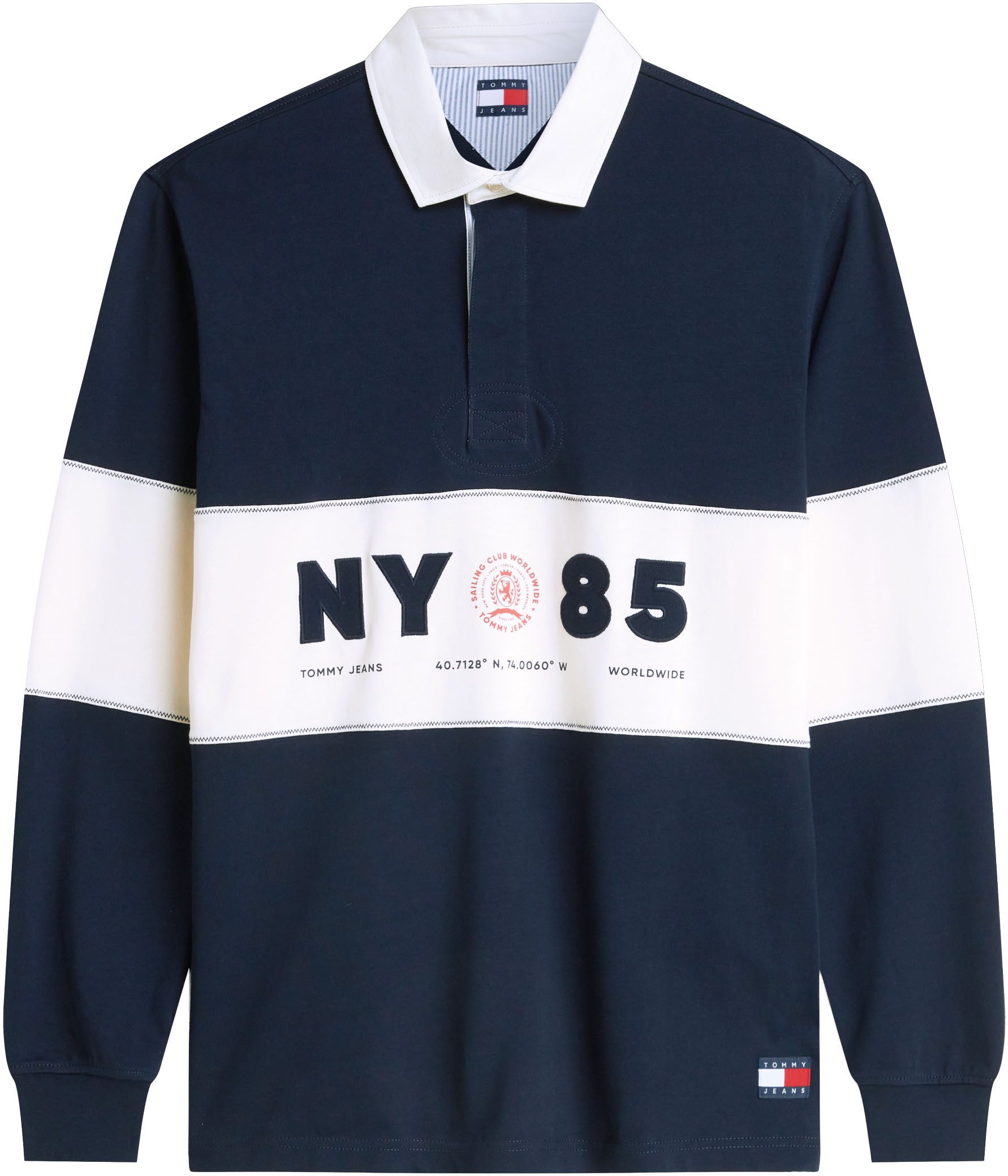 Tommy Jeans Langarm-Poloshirt RELAX PANEL RUGBY Relaxed fit mit Polokragen – Bild 5 von 5