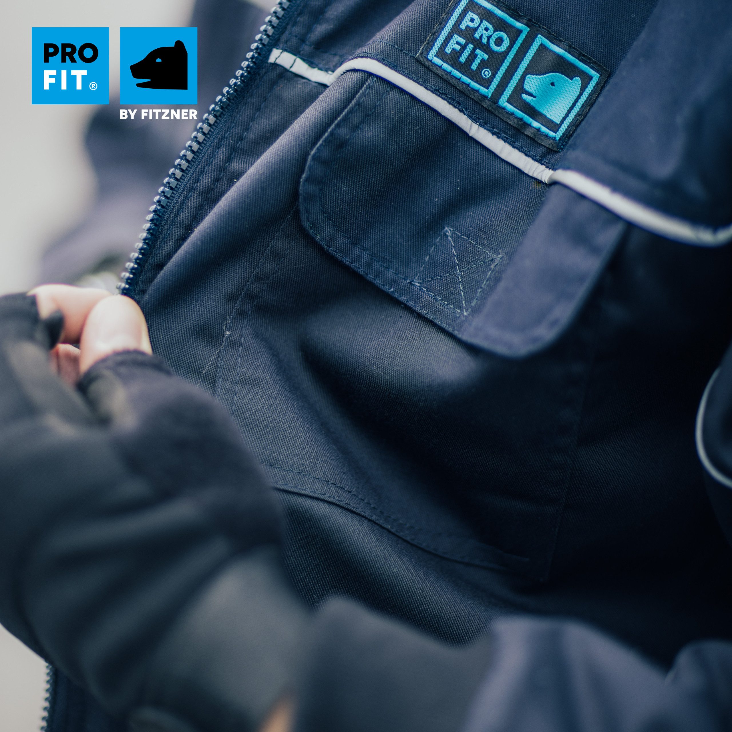 PRO FIT Arbeitsjacke Profi, Extra warme Jacke, Multifunktionale Arbeiterjacke, Unisex (1, Stück) mit Reflexstreifen, Multitaschen & Hoher Kragen, Sehr robust und warm