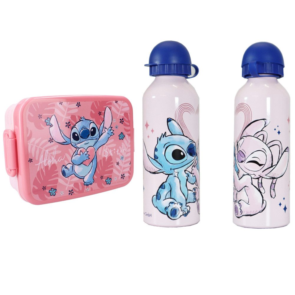 Disney Lunchbox Disney Lilo u Stitch 2 tlg. Set Brotdose plus Alu Trinkflasche 500 ml, (2-tlg)
