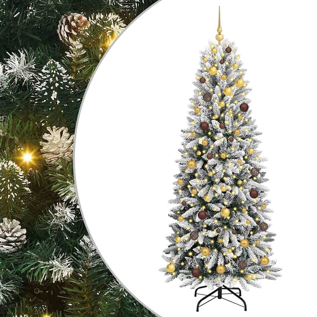 vidaXL LED Baum Künstlicher Weihnachtsbaum mit 300 LEDs mit Ständer Weiß 210 cm