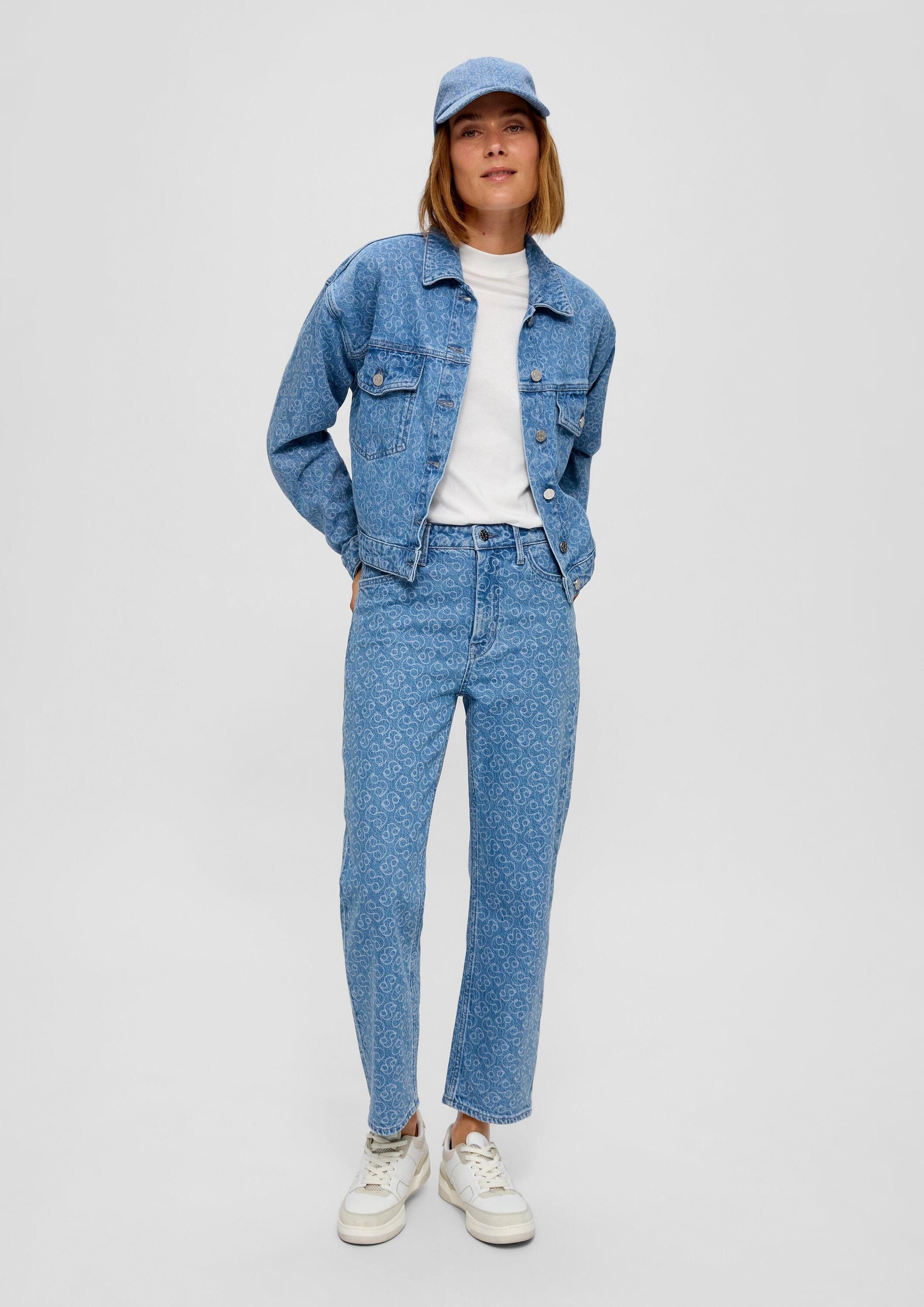 s.Oliver Funktionsjacke Indoor-Jacke Jeansjacke mit Logo-Muster