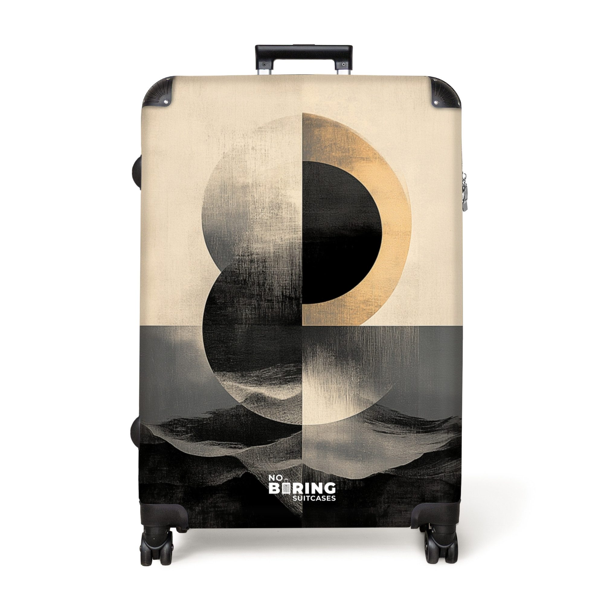 NoBoringSuitcases.com© Hartschalen-Trolley Grafische Landschaft in Schwarz günstig online kaufen