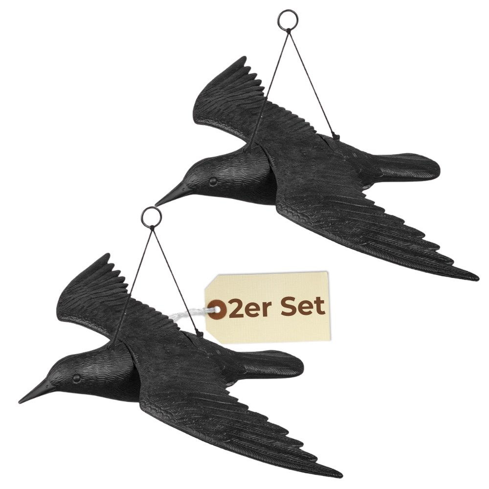 GarPet Vogel-Schreck 2er Set Taubenabwehr Vogelabwehr Krähe Raben Attrappe Tauben Vogel