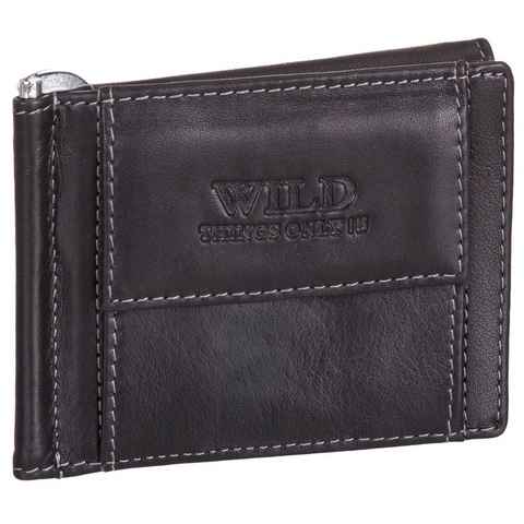 BAG STREET Geldbörse, Geldklammer Echt Leder RFID-Schutz mit Münzfach Geldclip Portemonnaie Geldbeutel