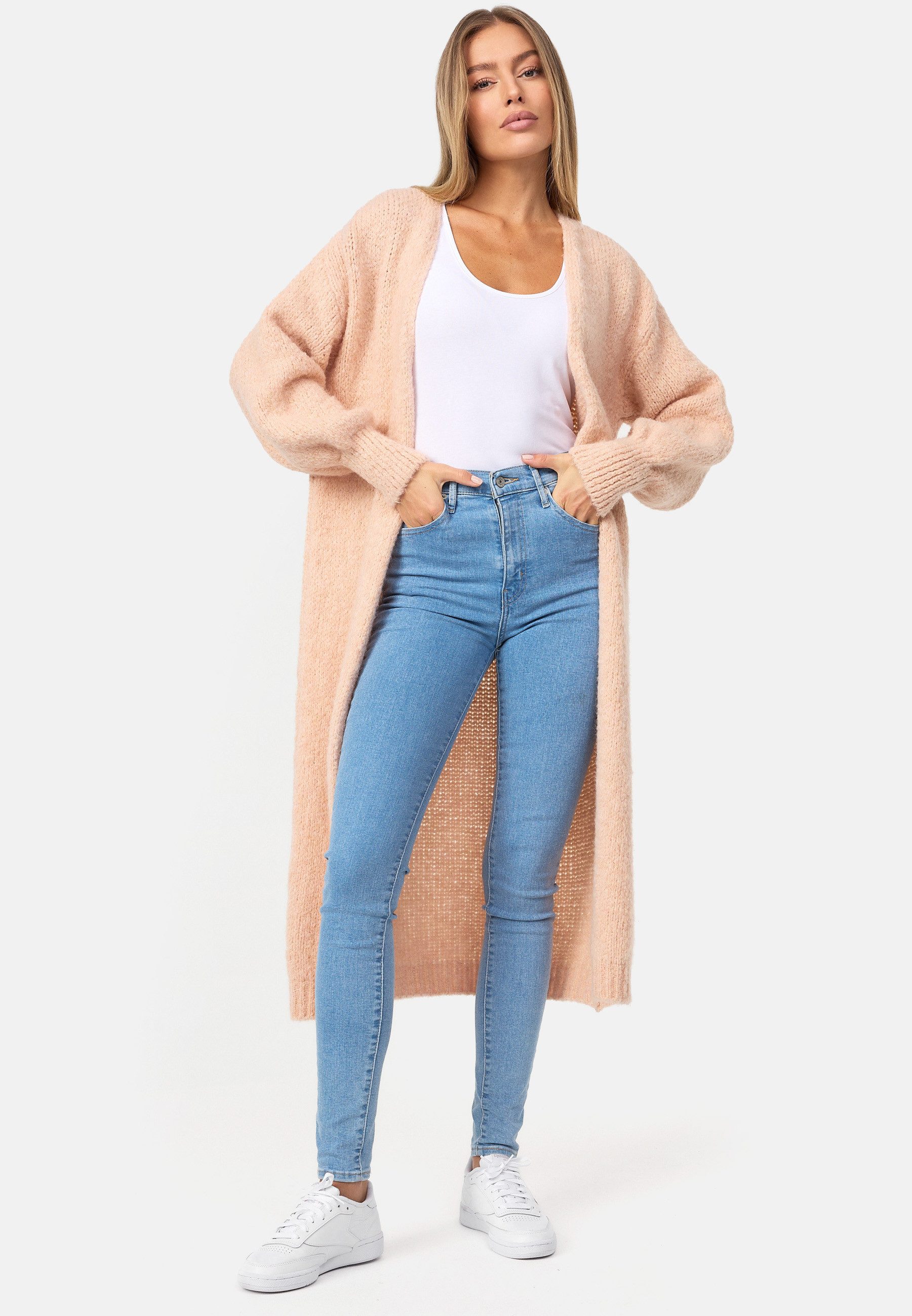 Decay Strickjacke 1003 Braun-One Size (1-tlg) Unifarbe günstig online kaufen