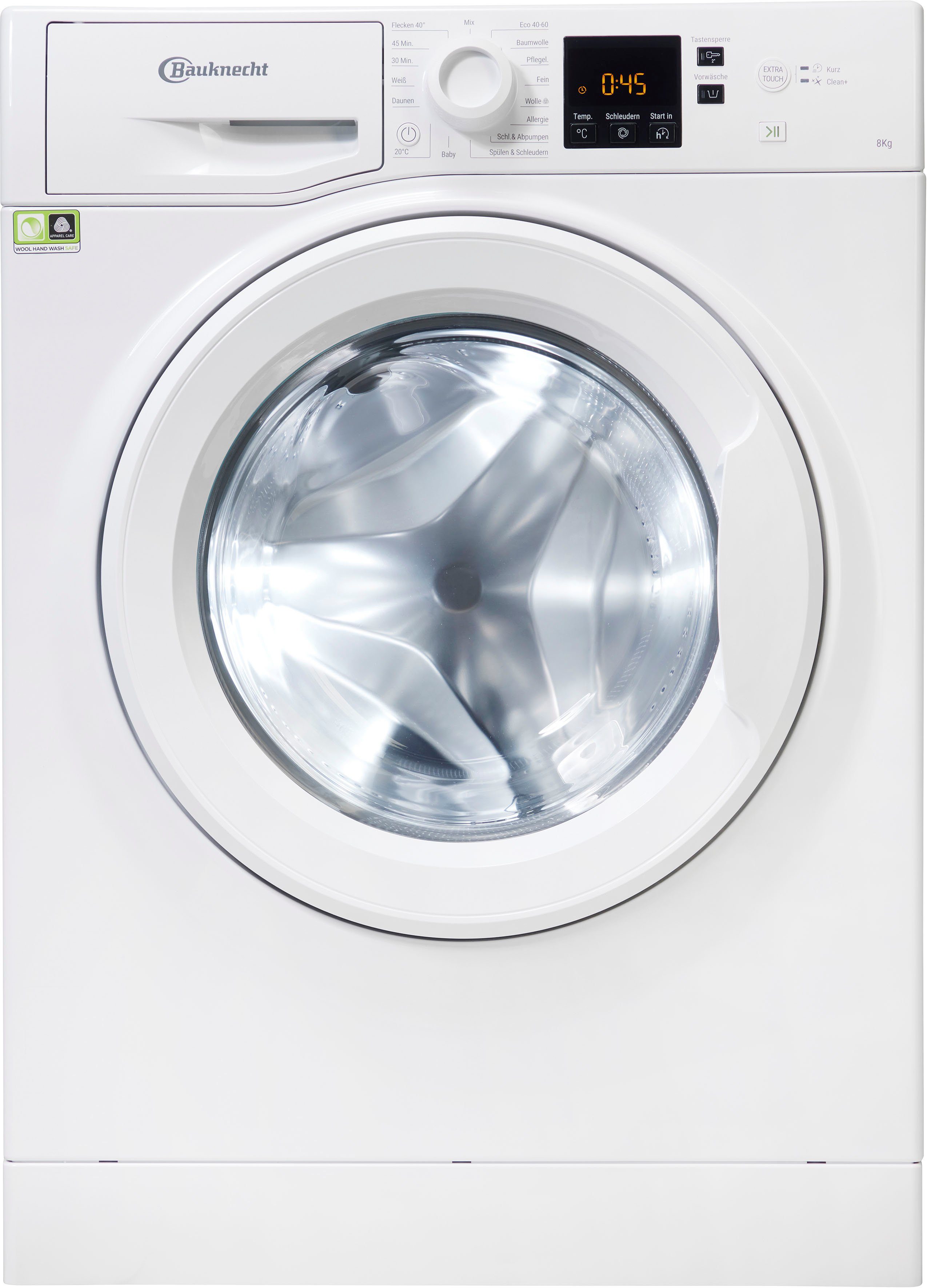 BAUKNECHT Waschmaschine BPW 814 A, 8 kg, 1400 U/min, TOP 4 Flecken 40° & Anti-Allergie – 8 kg, geräuscharm – Bild 3 von 5