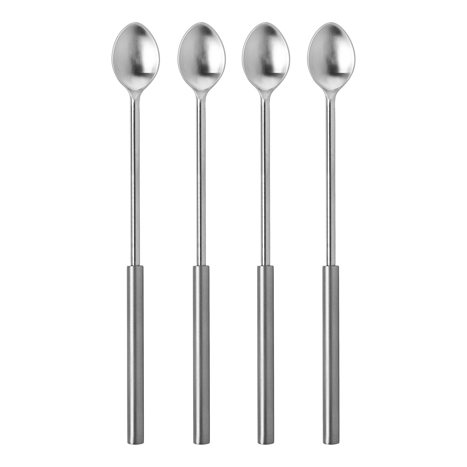 Fink Studio Cocktail-Set BLIND TASTE 4er Set Löffel - grau - Edelstahl - H. 27cm - Rührlöffel, (1x Löffel, Suppenlöffel - Kaffeelöffel - Umrühren), Suppen- & Kaffeelöffel Set - Perfekt zum Umrühren & Servieren