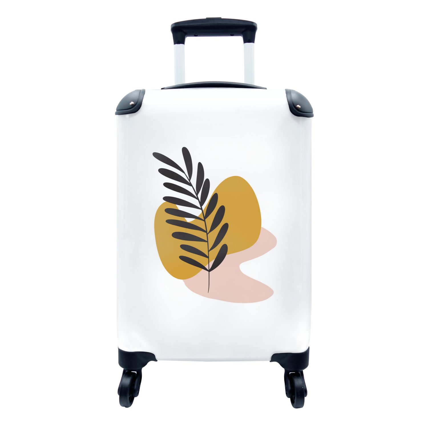 MuchoWow Handgepäckkoffer Blätter - Botanisch - Abstrakt, 4 Rollen, Reisetasche mit rollen, Handgepäck für Ferien, Trolley, Reisekoffer