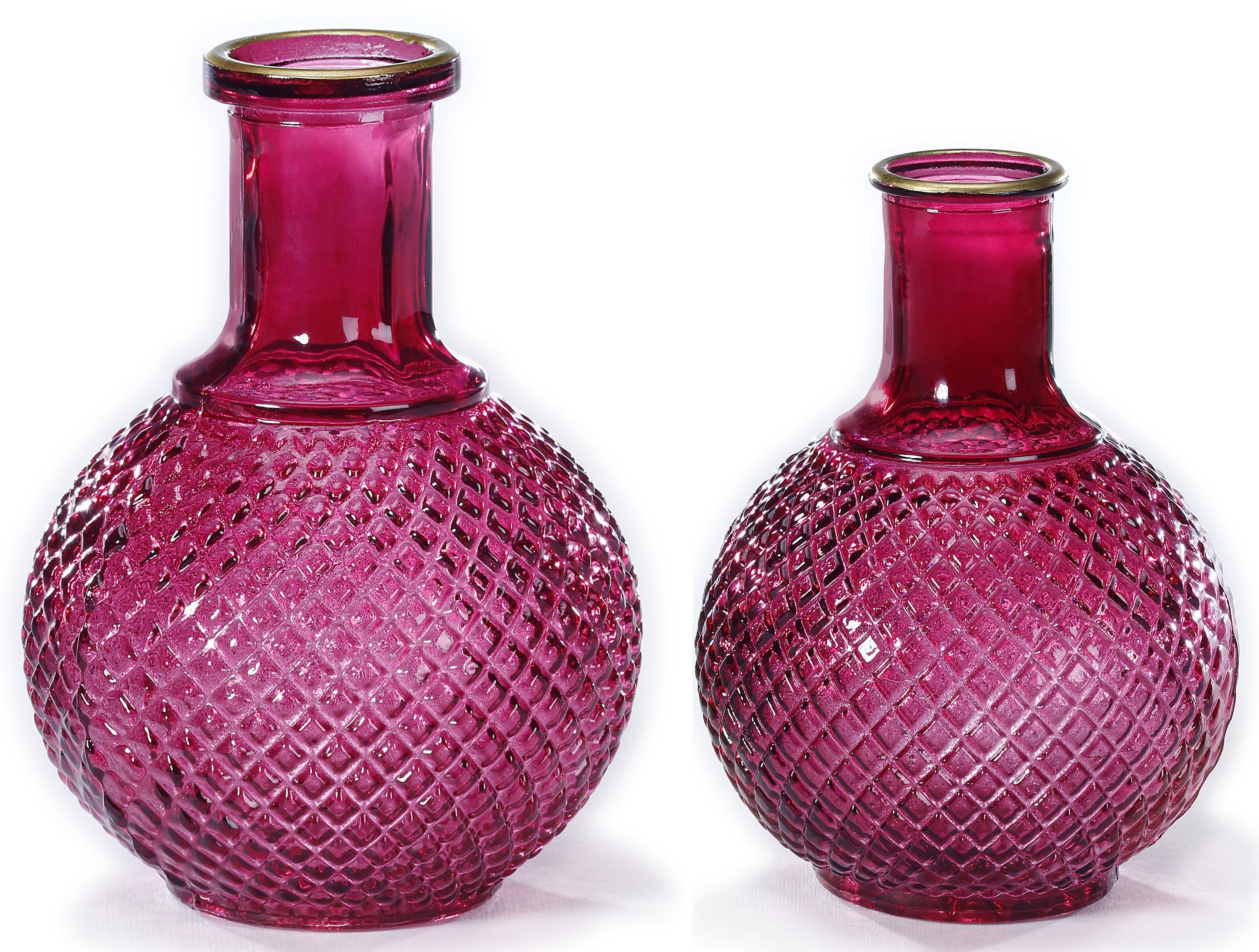 CHRISTMAS GOODS by Inge Tischvase (Set, 2 St), mit Rautemuster, Höhe ca. 15 cm und 18 cm. Reduzierter Preis € 15,86. Unverbindliche Preisempfehlung € 21,90