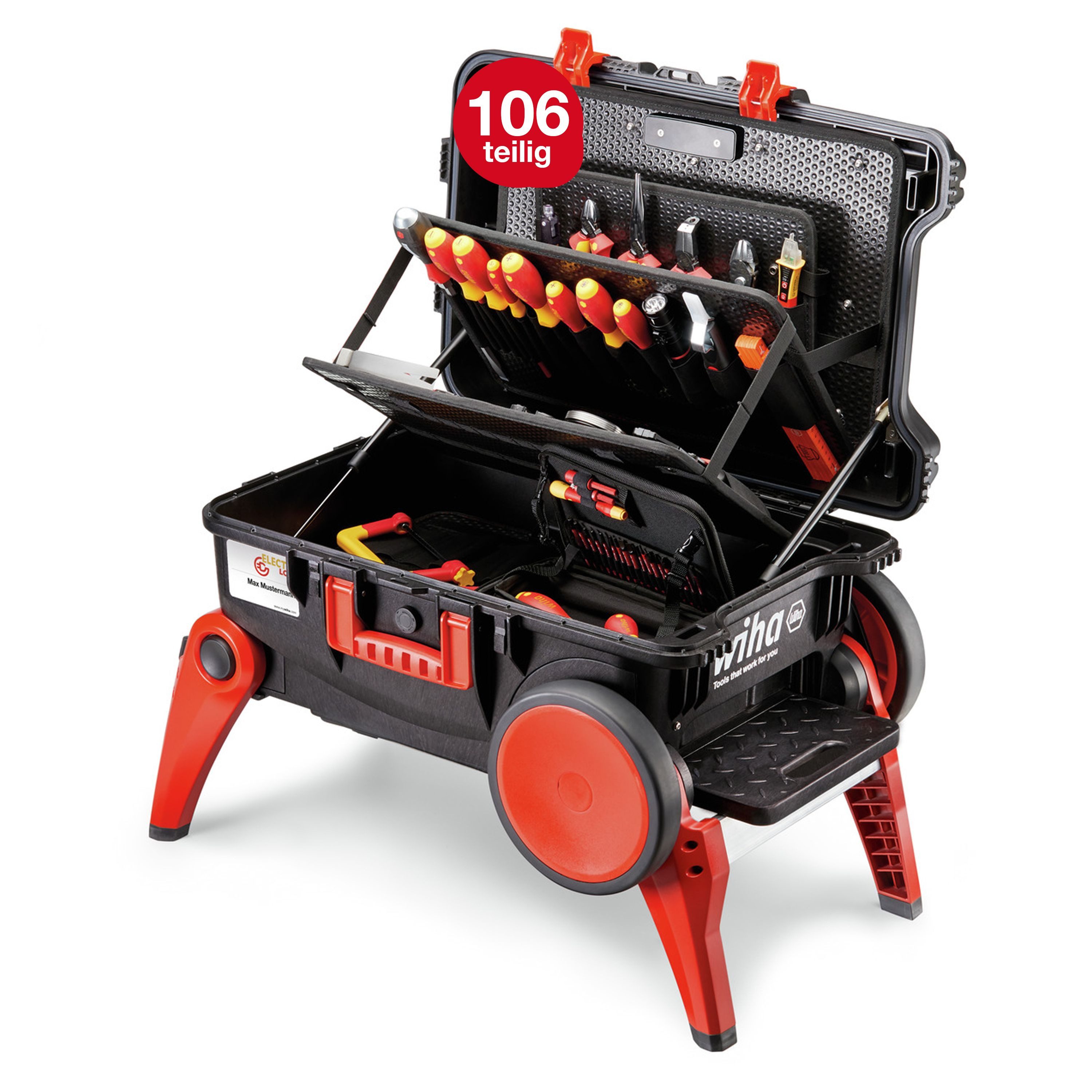 Wiha Werkzeugkoffer Profi XXL III electric (44128) - 6 tlg., Werkzeugkoffer Set XXL III electric, 104-tlg.