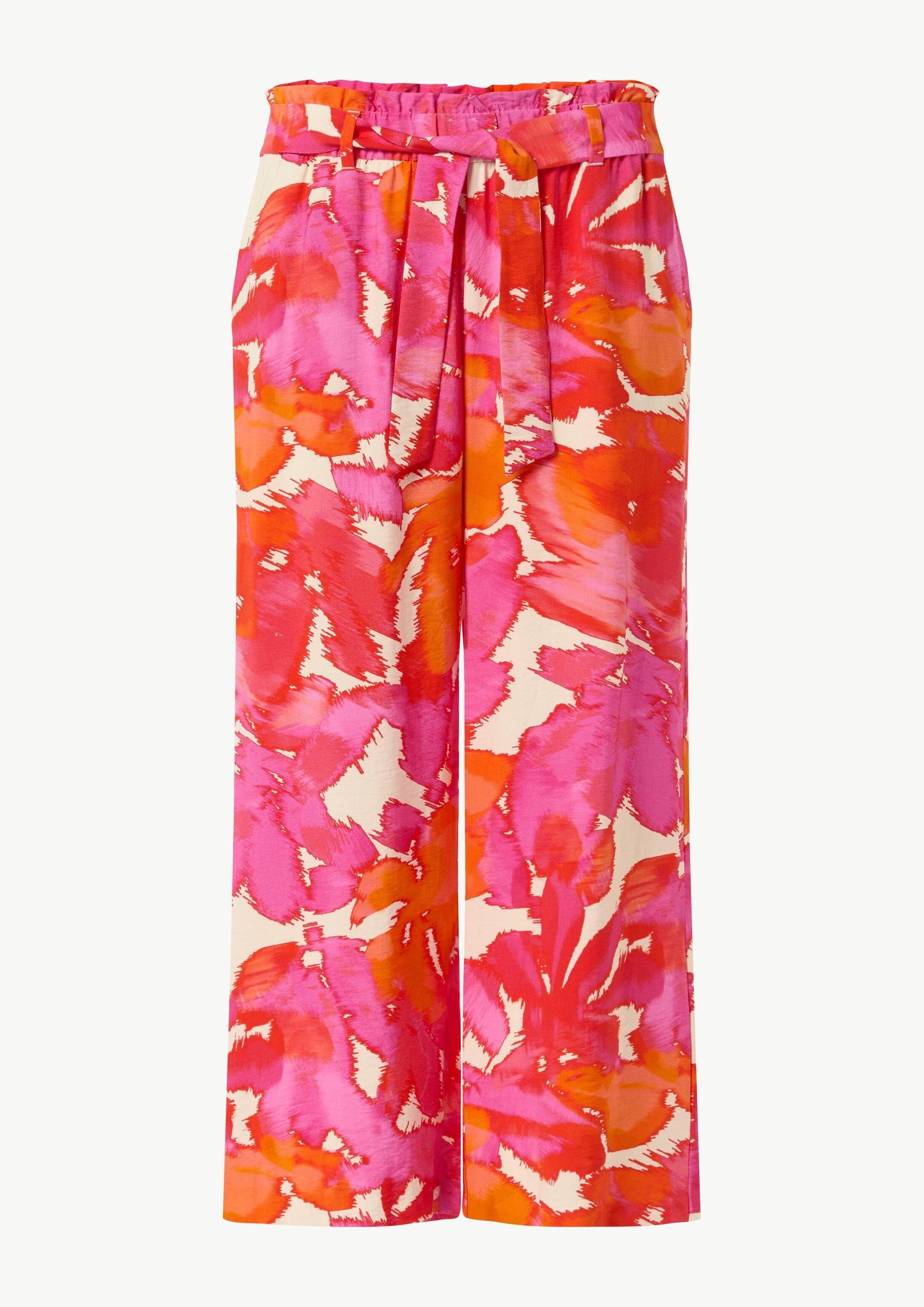 comma Culotte Hose Stoffhose mit All-over-Print